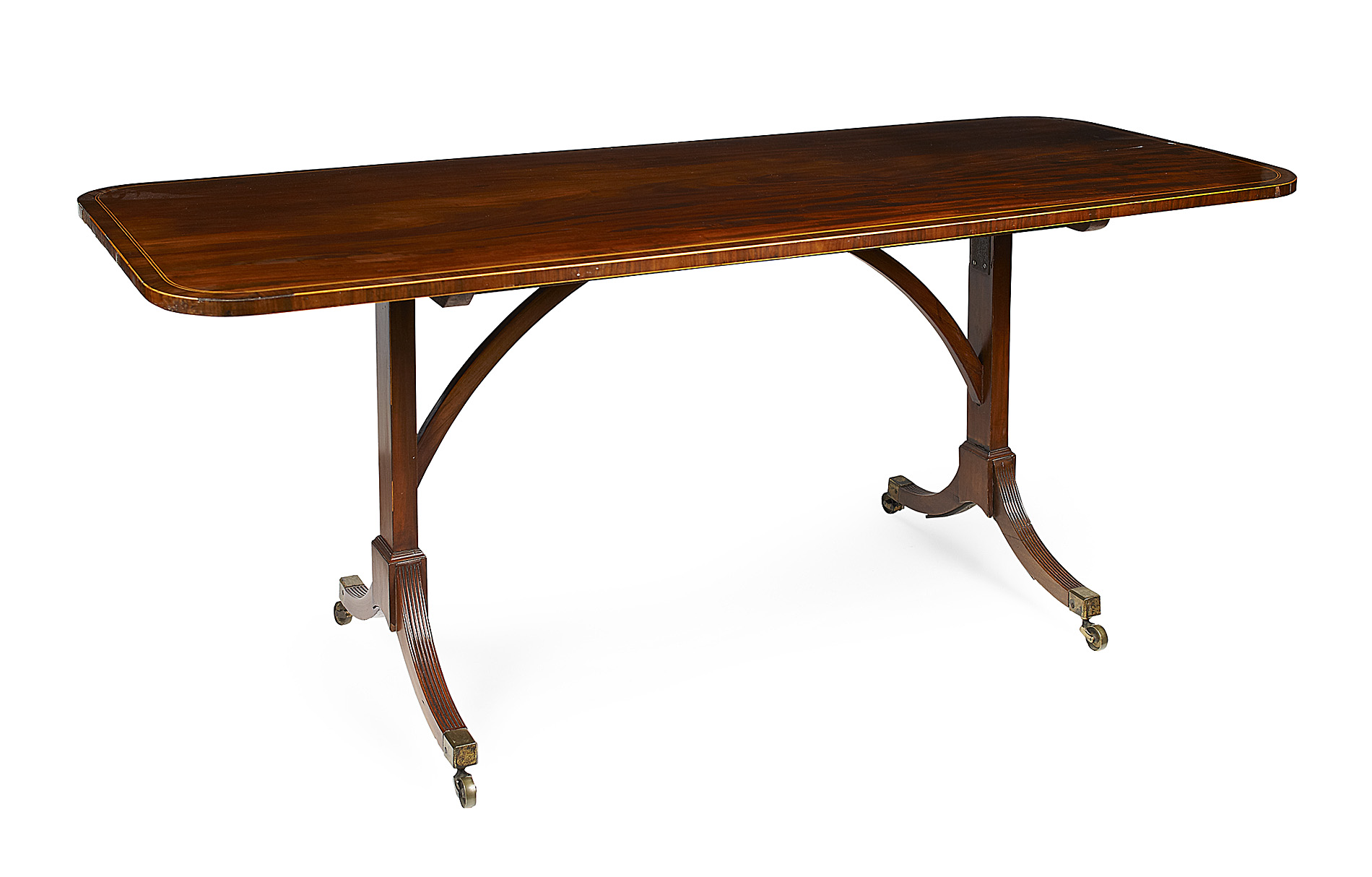 REGENCY MAHOGANY AND CROSSBANDED SOFA TABLE