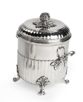 A Victorian silver biscuit barrel