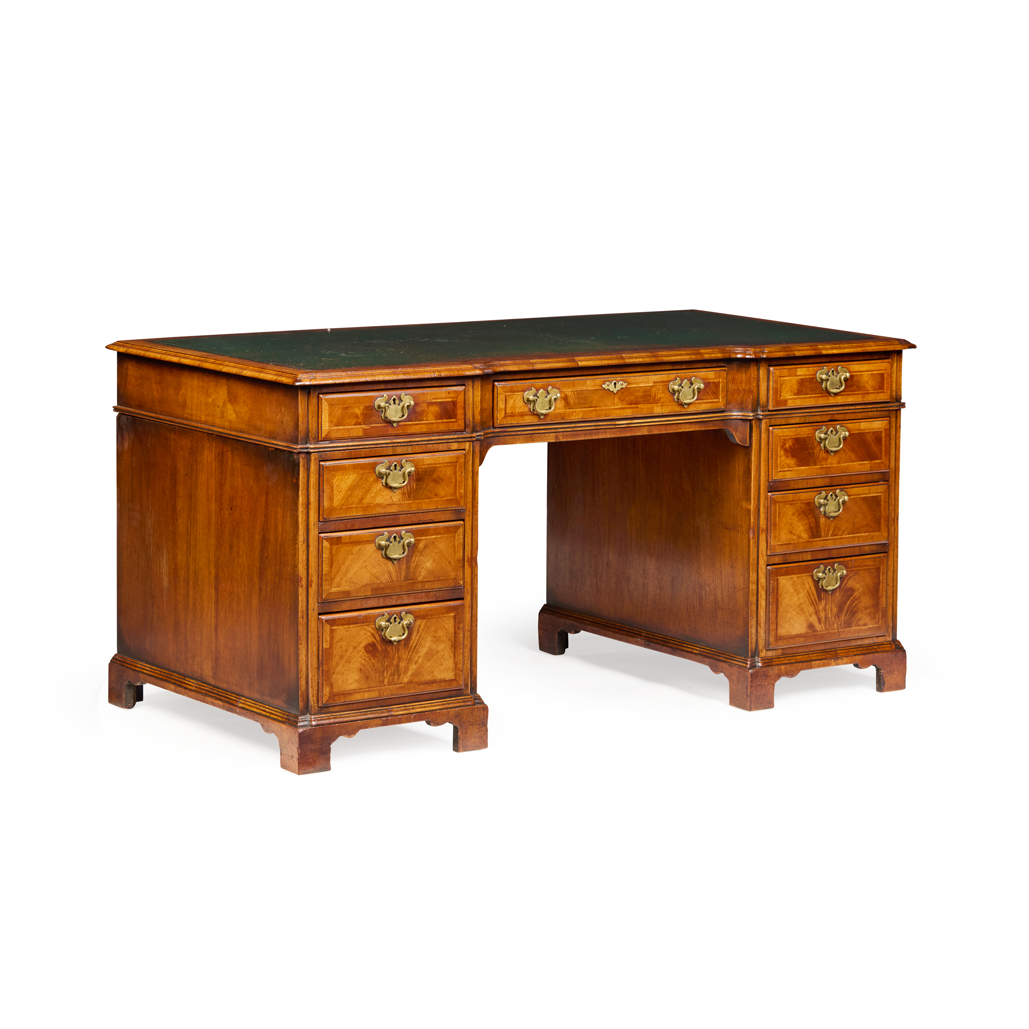 GEORGIAN STYLE WALNUT PEDESTAL DESK