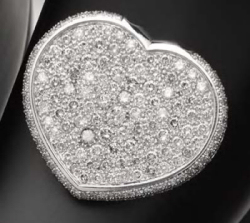 A diamond set heart shaped pendant,