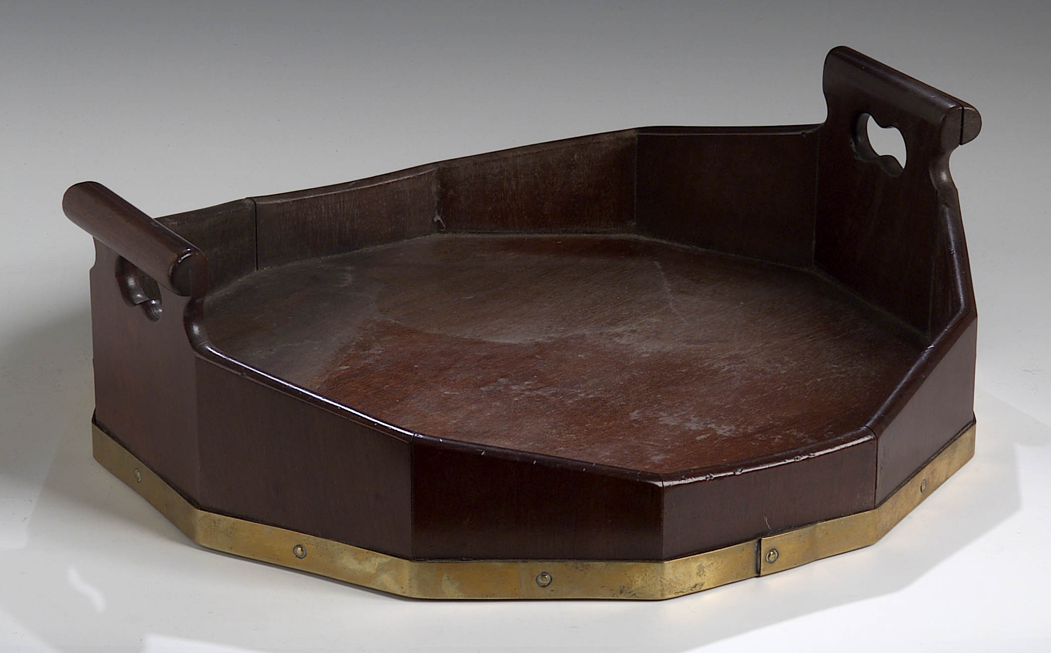 A George III mahogany twelve sided serving tray
