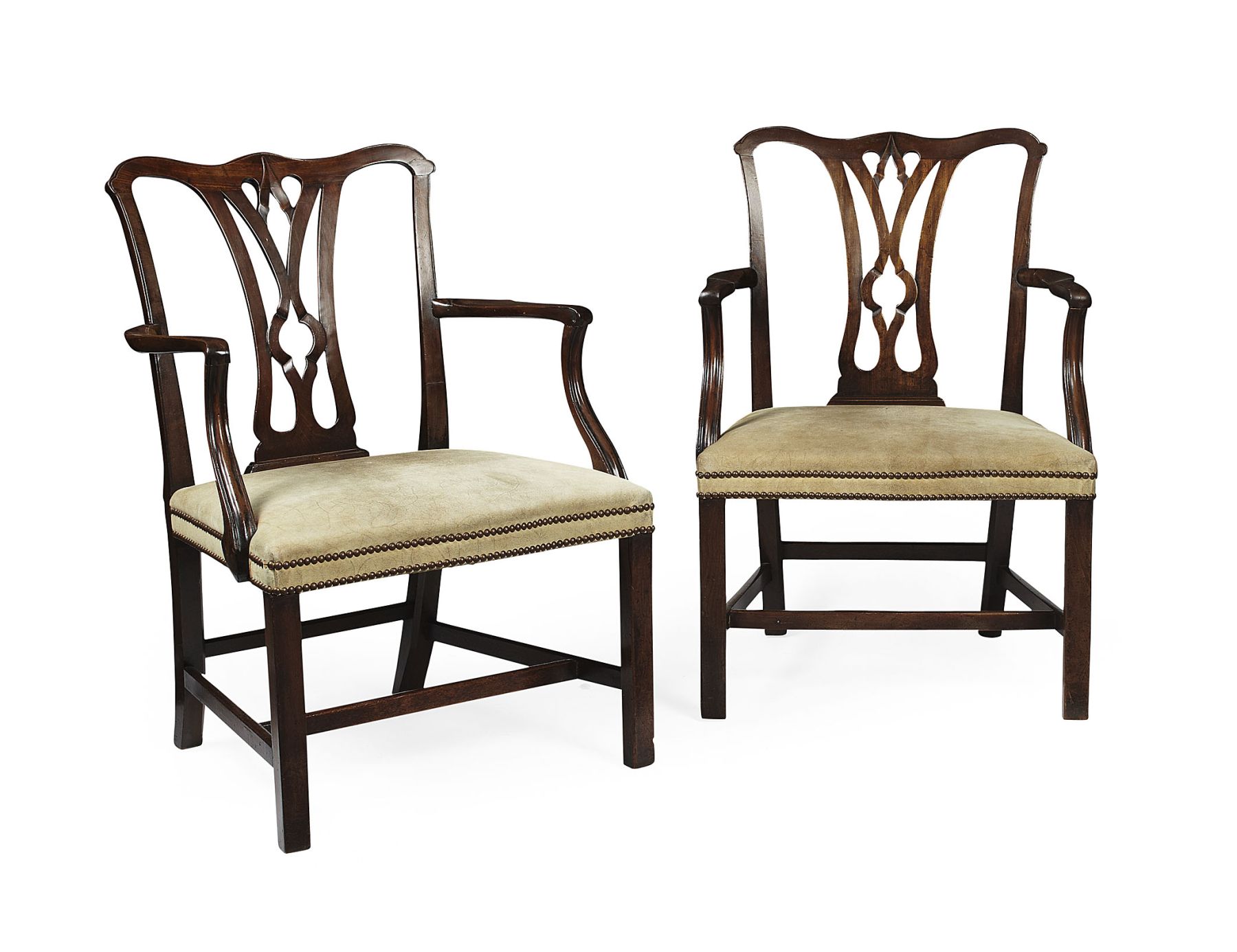 PAIR OF GEORGE III MAHOGANY ARMCHAIRS