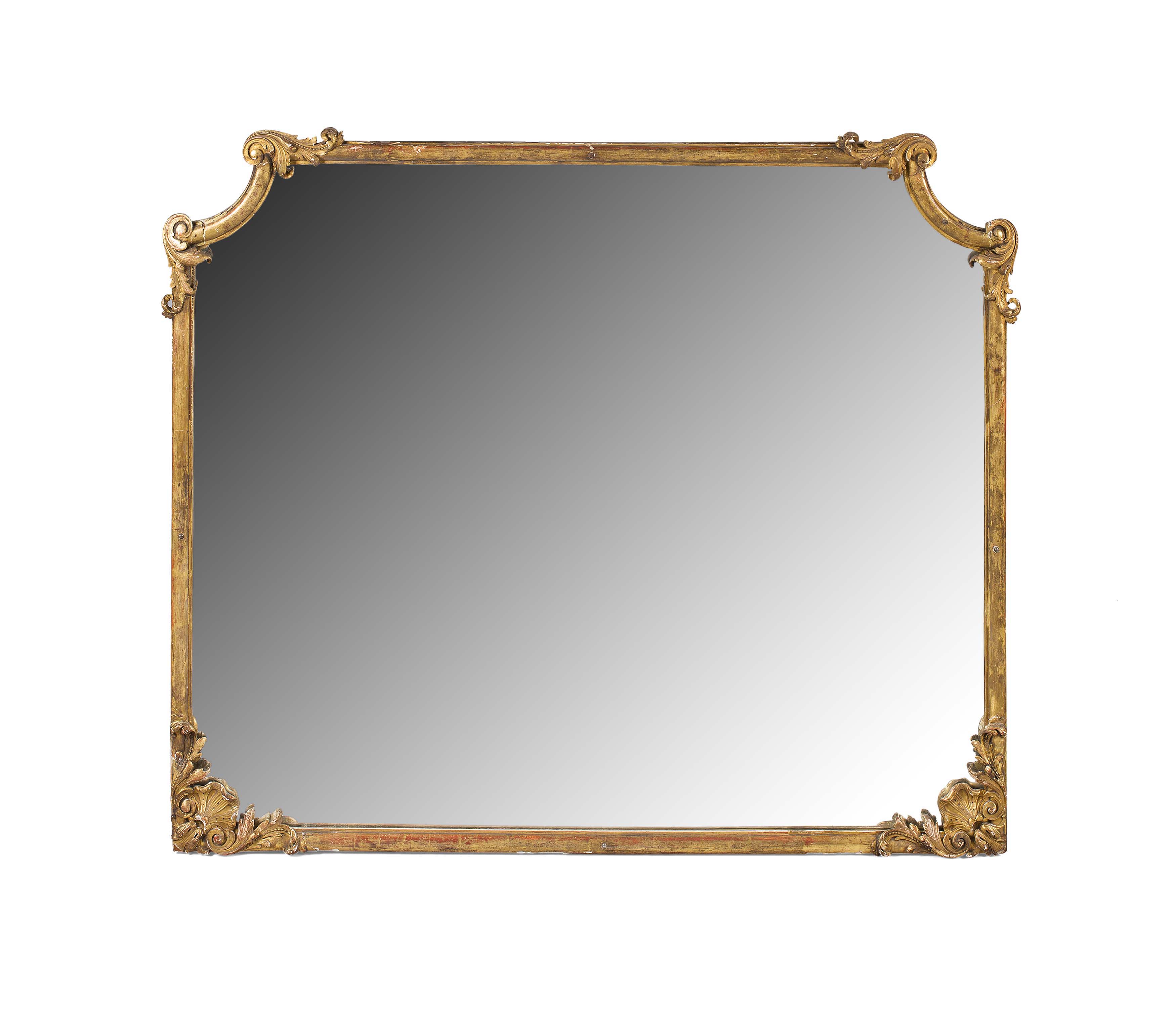 PAIR OF CONTINENTAL GILTWOOD AND GESSO OVERMANTEL MIRRORS