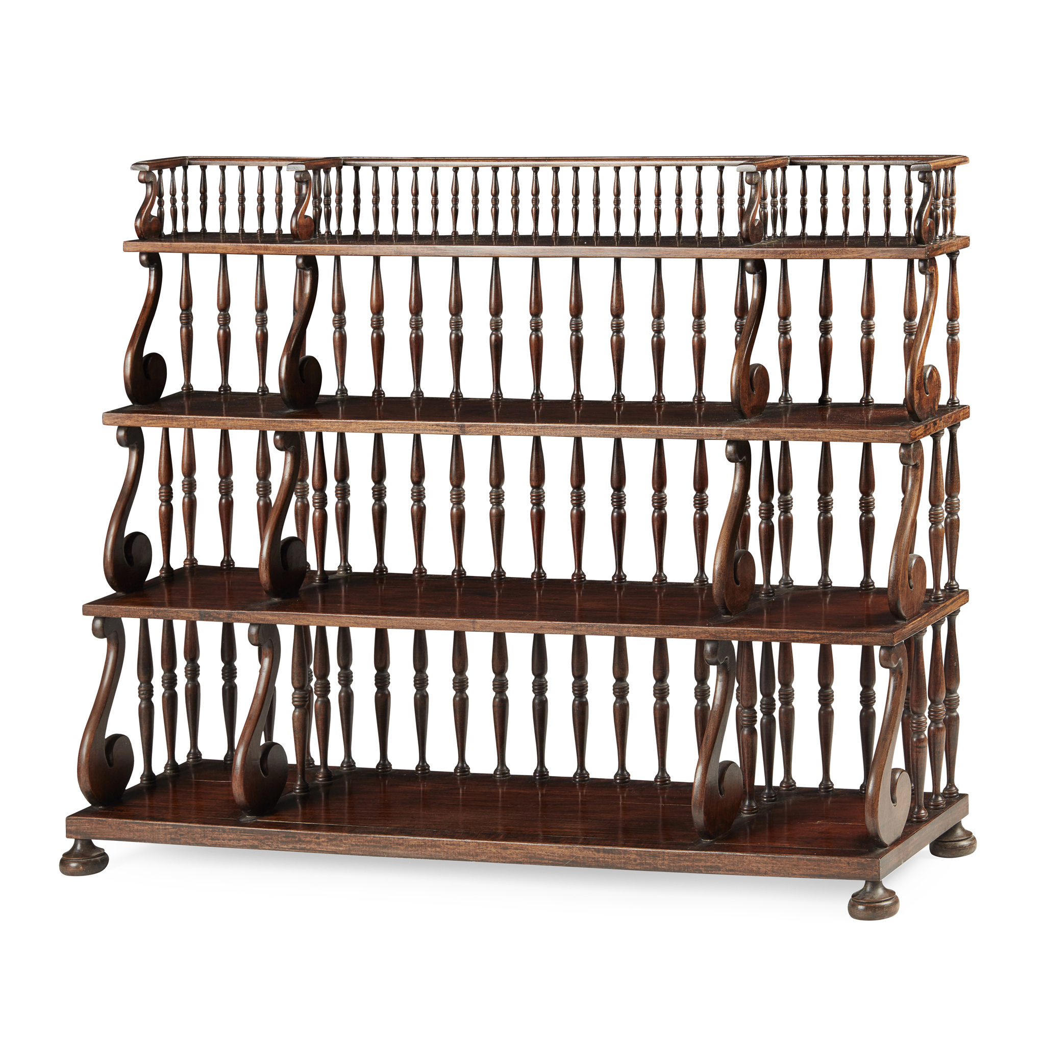 REGENCY MAHOGANY WATERFALL BOOKCASE