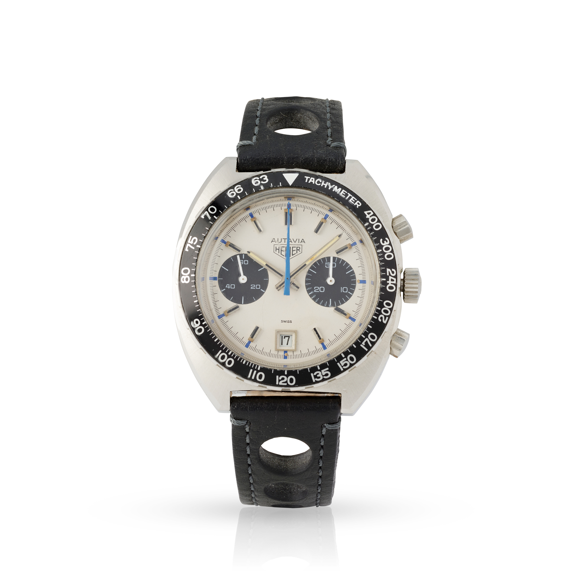 Heuer. A fine, iconic and well-preserved stainless steel manually-wound chronograph wristwatch