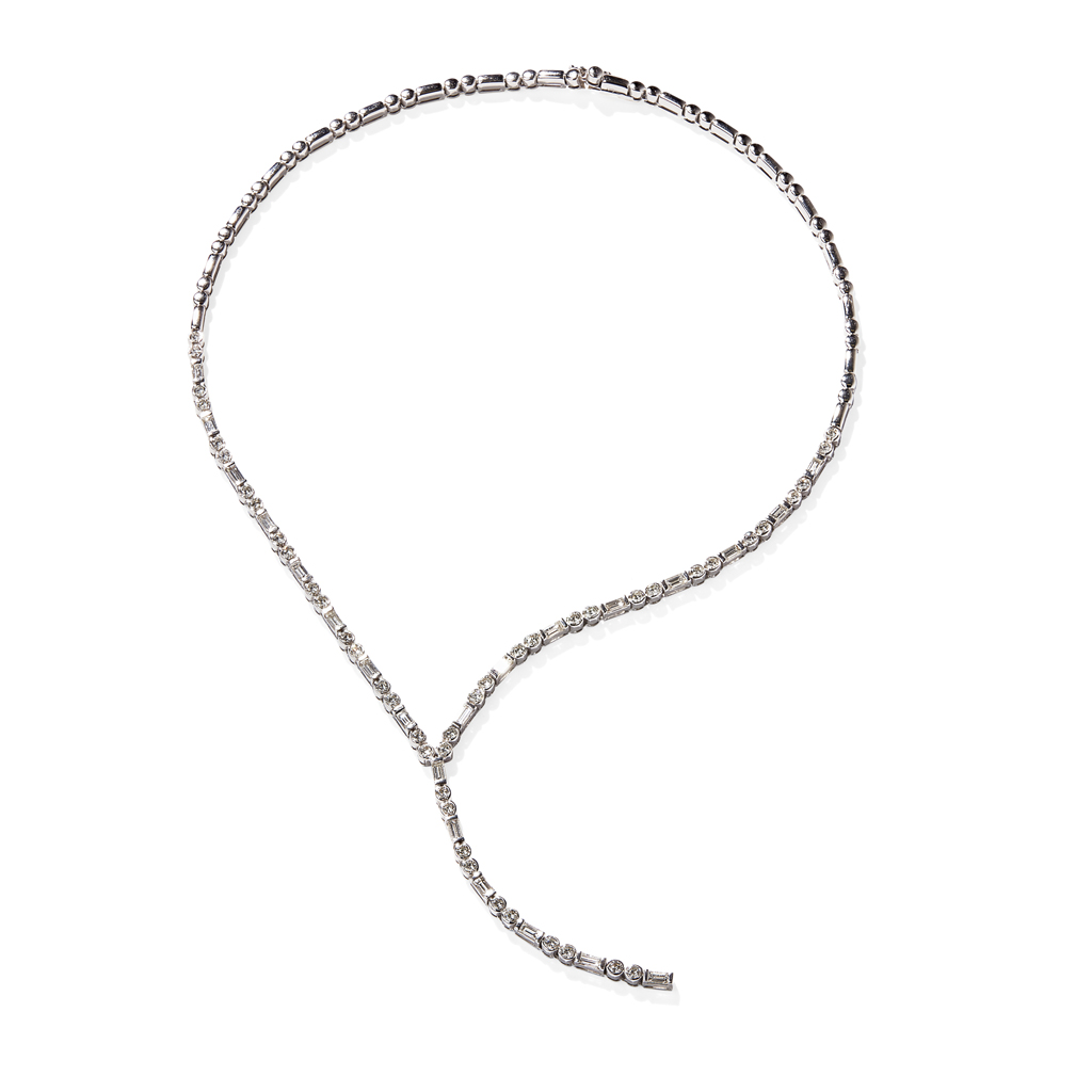 A contemporary diamond set necklace