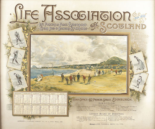 A lithographed Life Association of Scotland advertising Calendar for 1893,