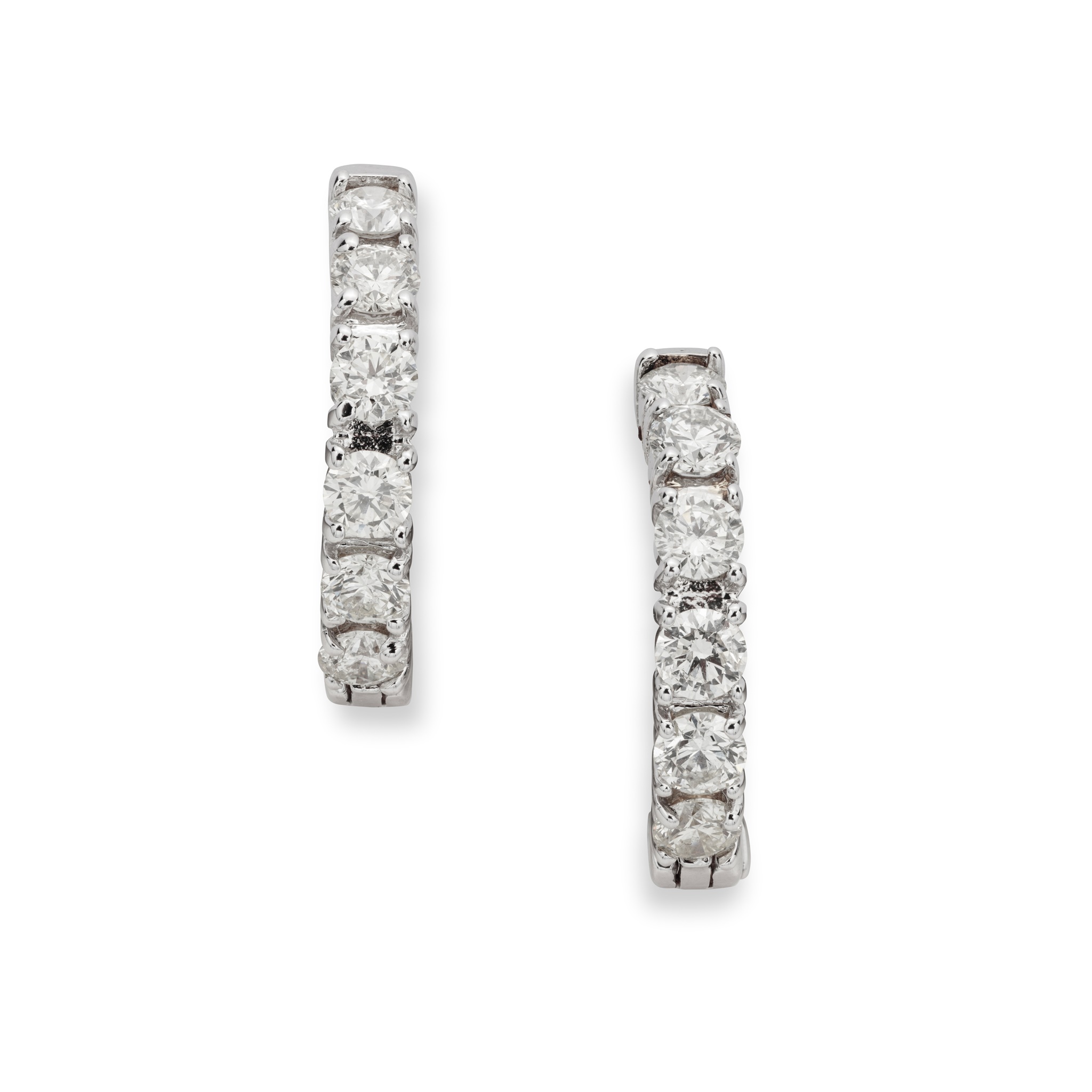A pair of diamond earrings