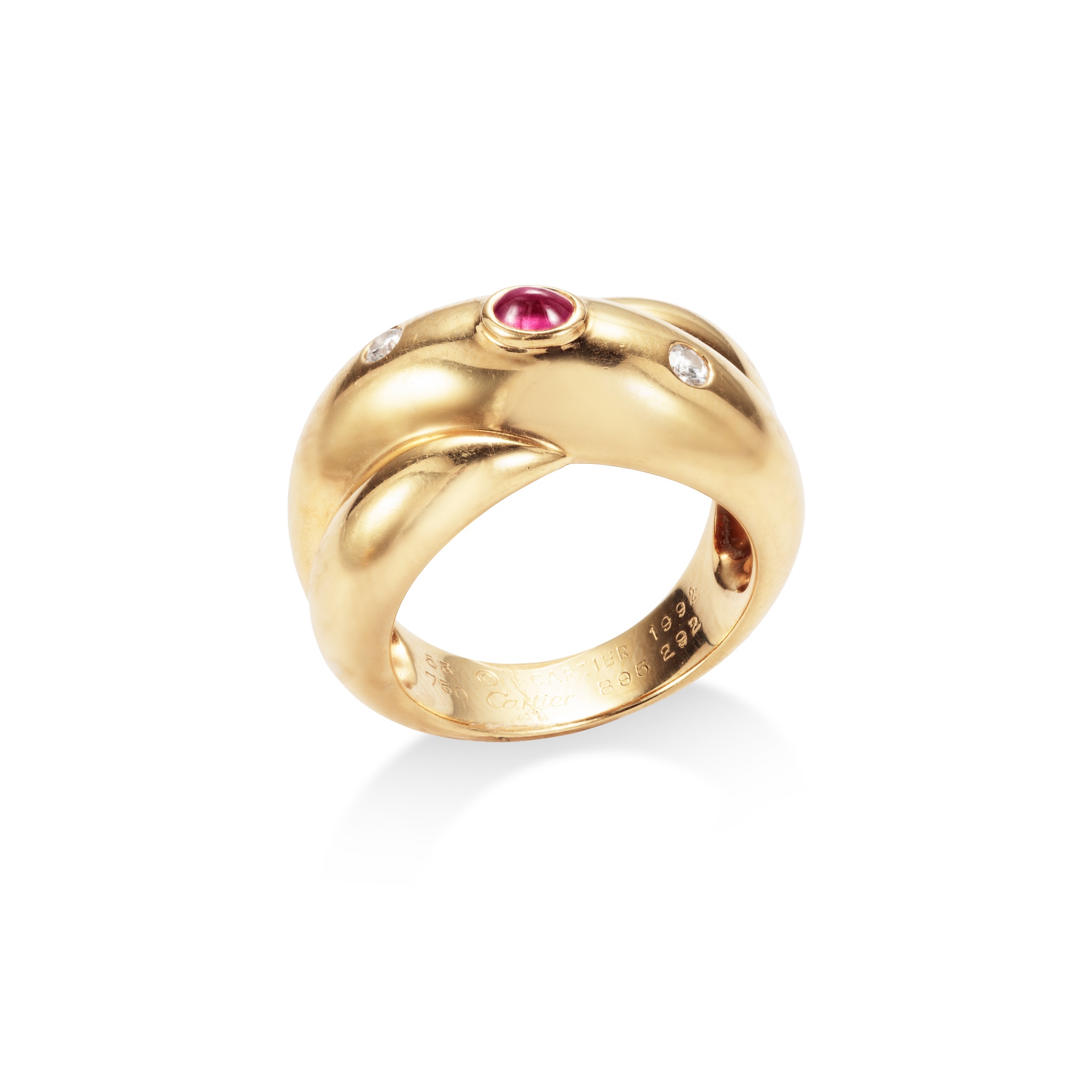 A ruby and diamond-set ring, by Cartier