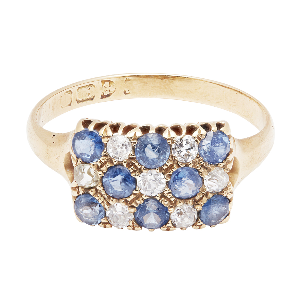 A sapphire and diamond set ring