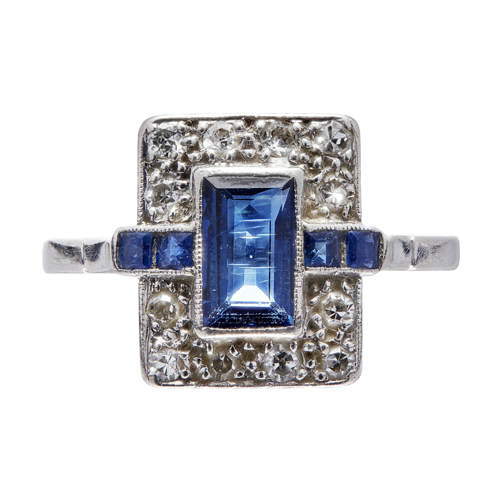 An early 20th century sapphire and diamond set ring