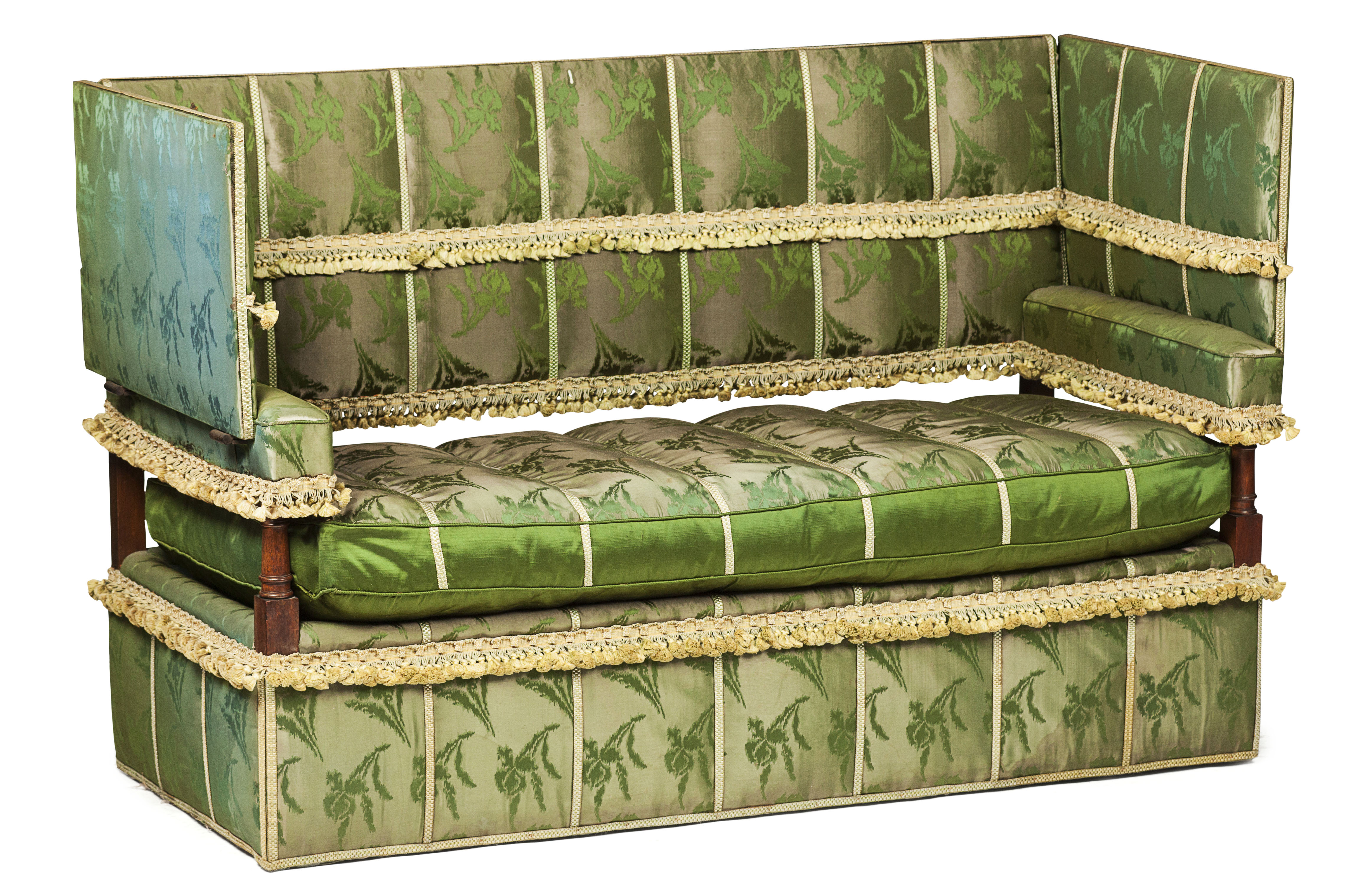 EDWARDIAN WALNUT FRAMED KNOLE SOFA