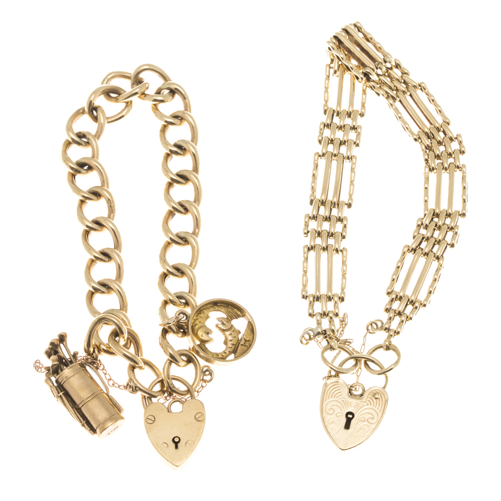 Two 9ct gold bracelets