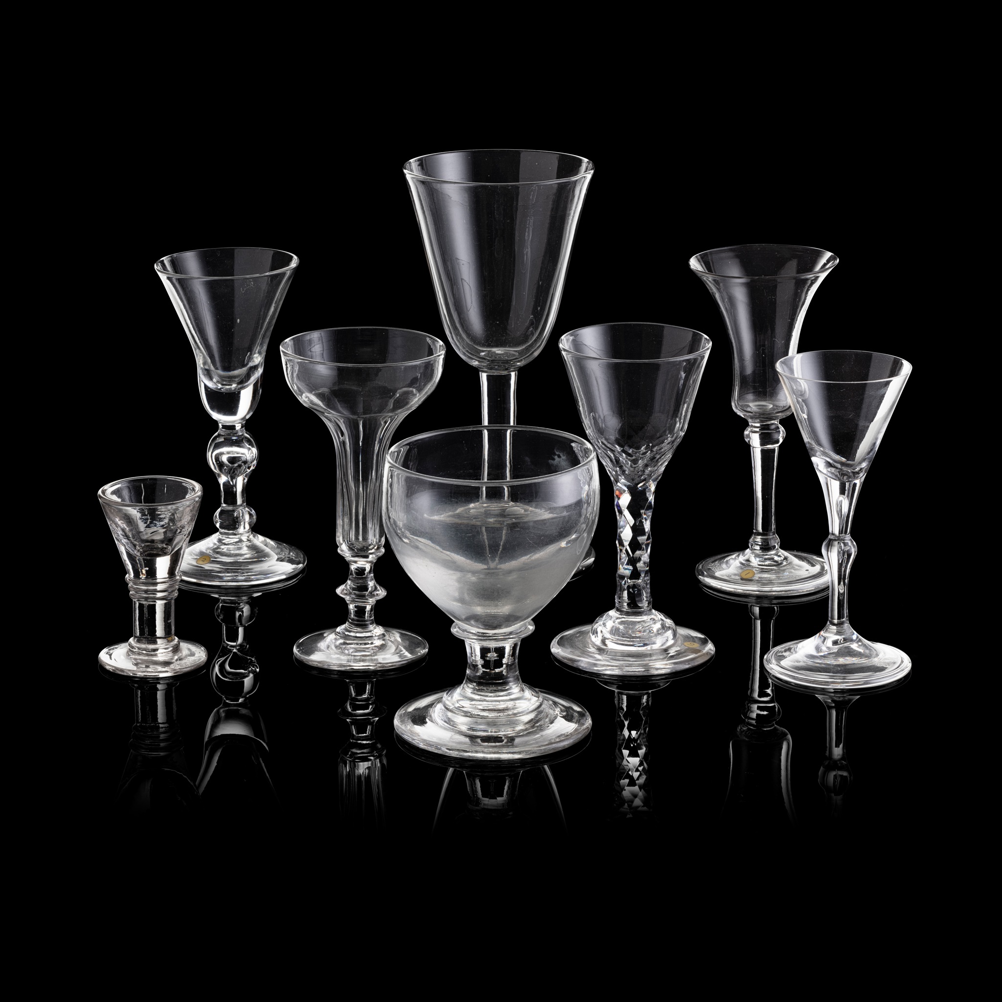EIGHT VARIOUS GEORGIAN GLASSES