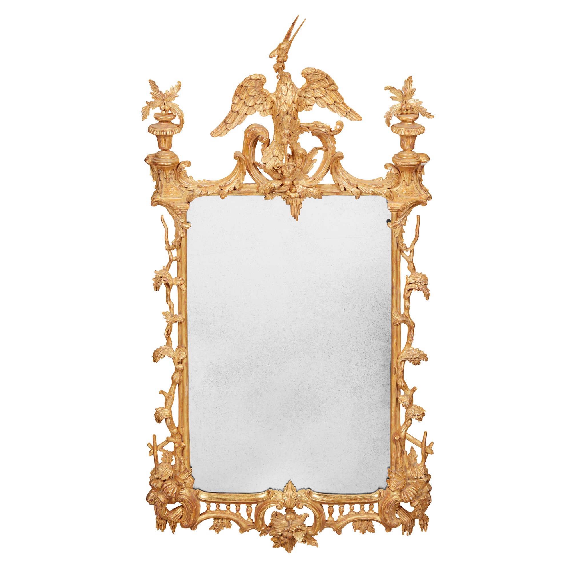 CHIPPENDALE STYLE GILTWOOD PIER MIRROR
