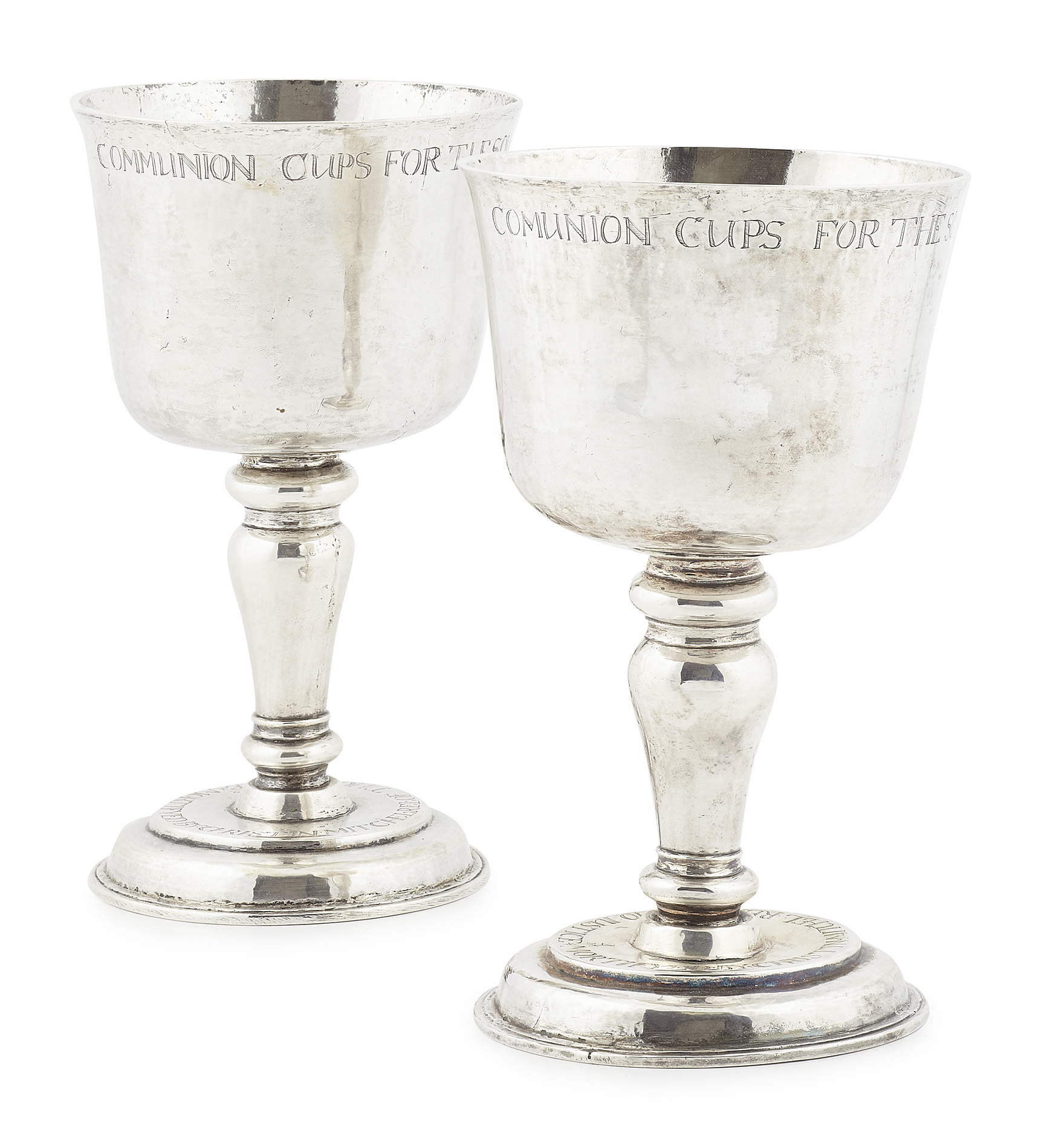 Glasgow - a pair of Queen Anne Scottish provincial communion cups