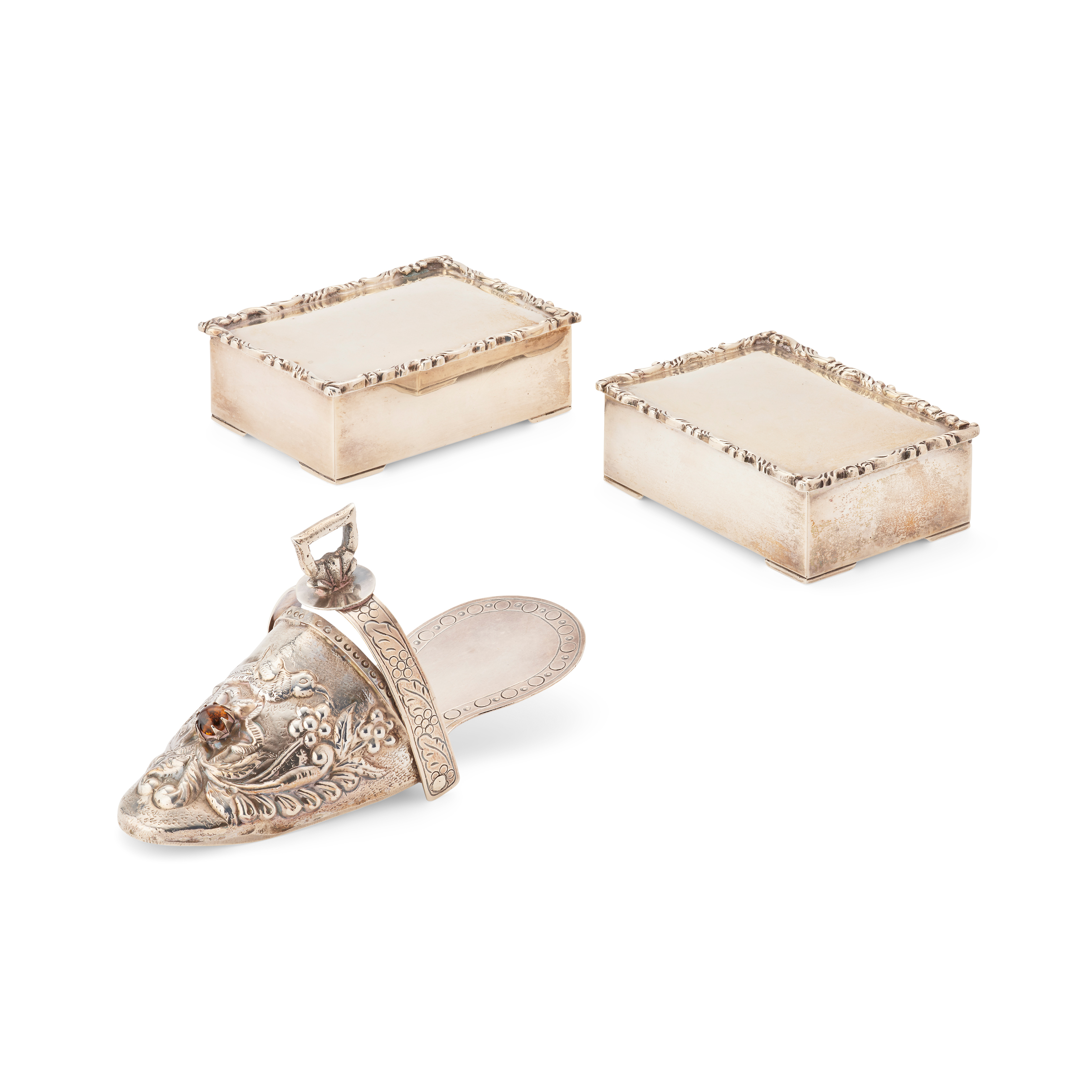 A PAIR OF MEXICAN SILVER CIGARETTE BOXES