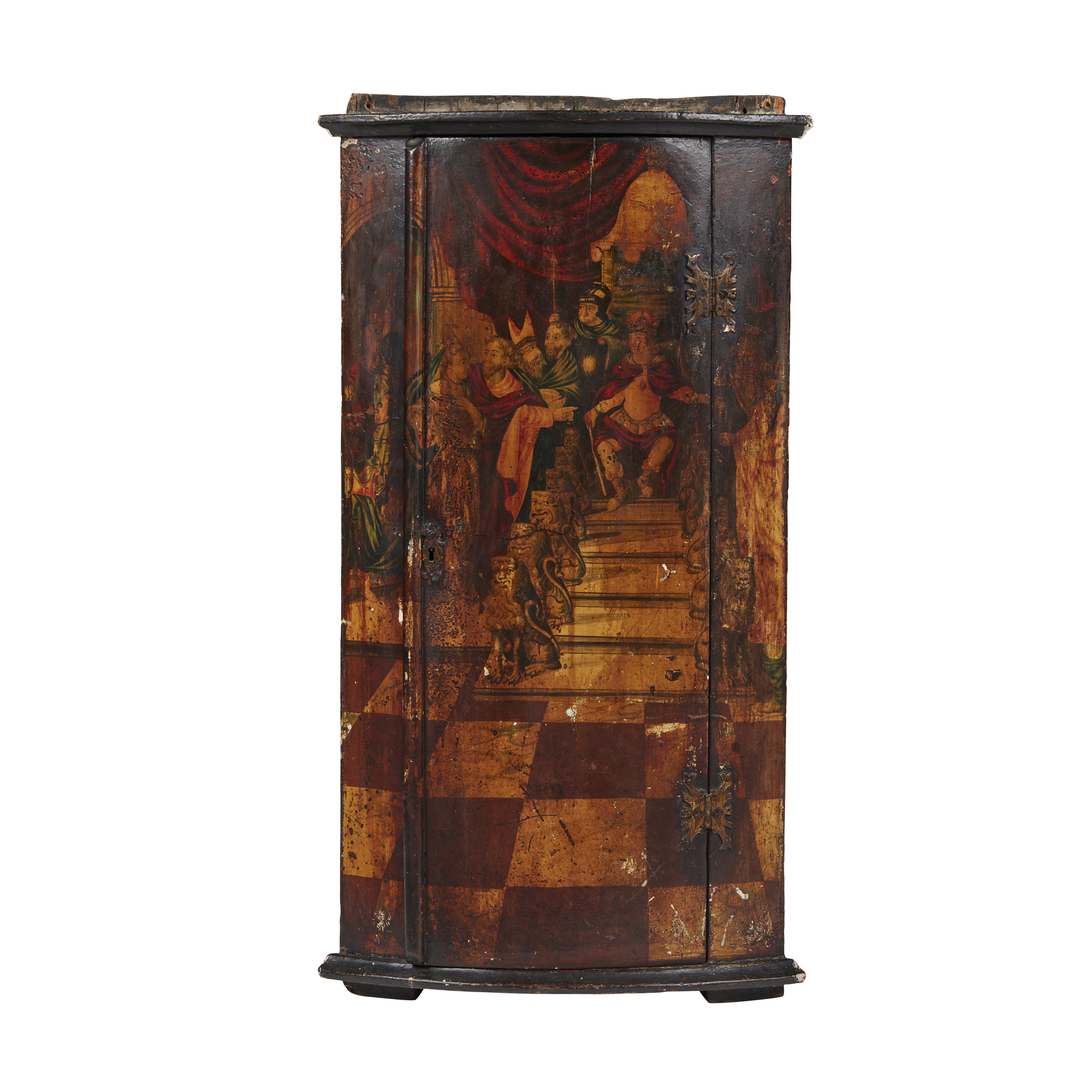 QUEEN ANNE PAINTED HANGING CORNER CABINET
