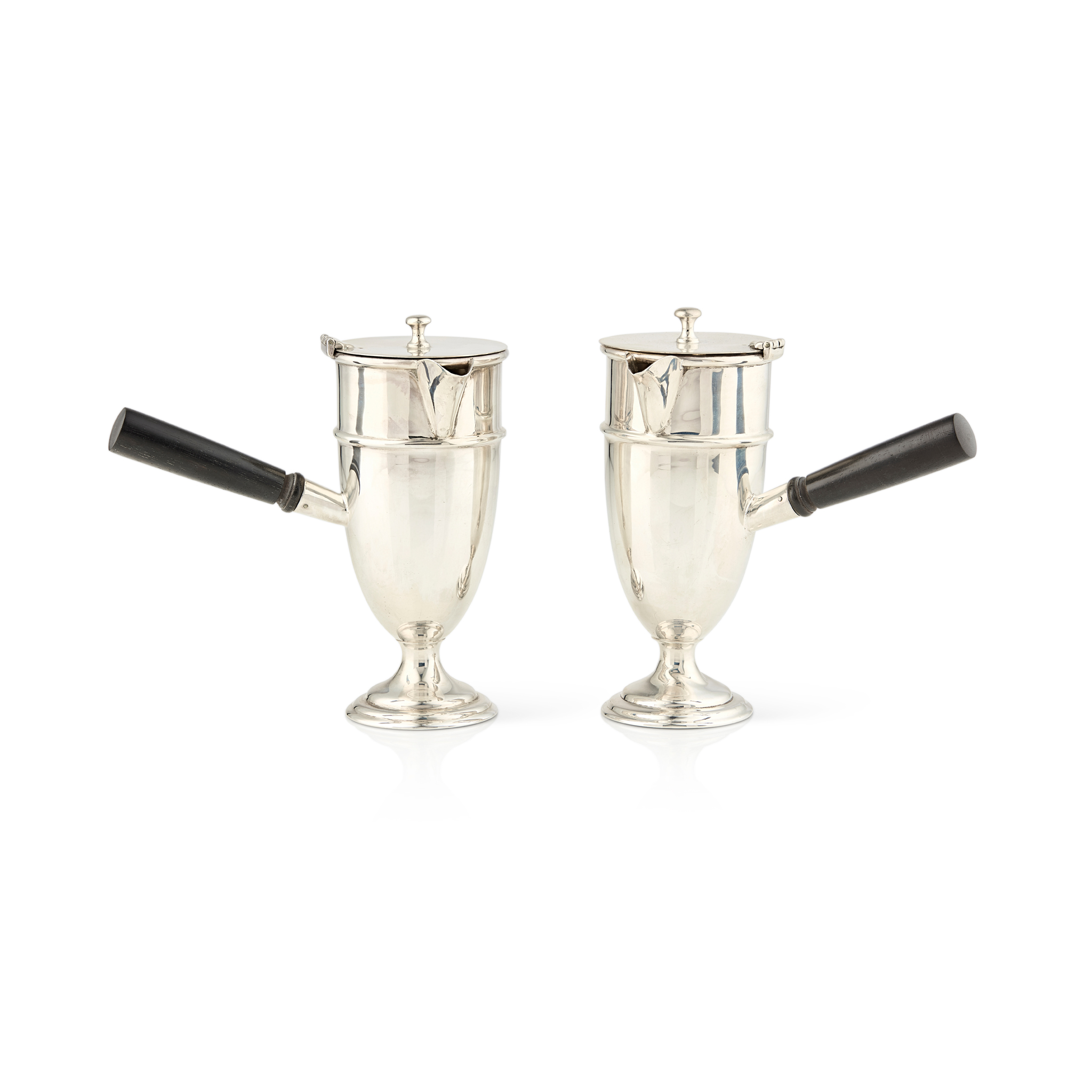 A PAIR OF 1920s CHOCOLATE POTS