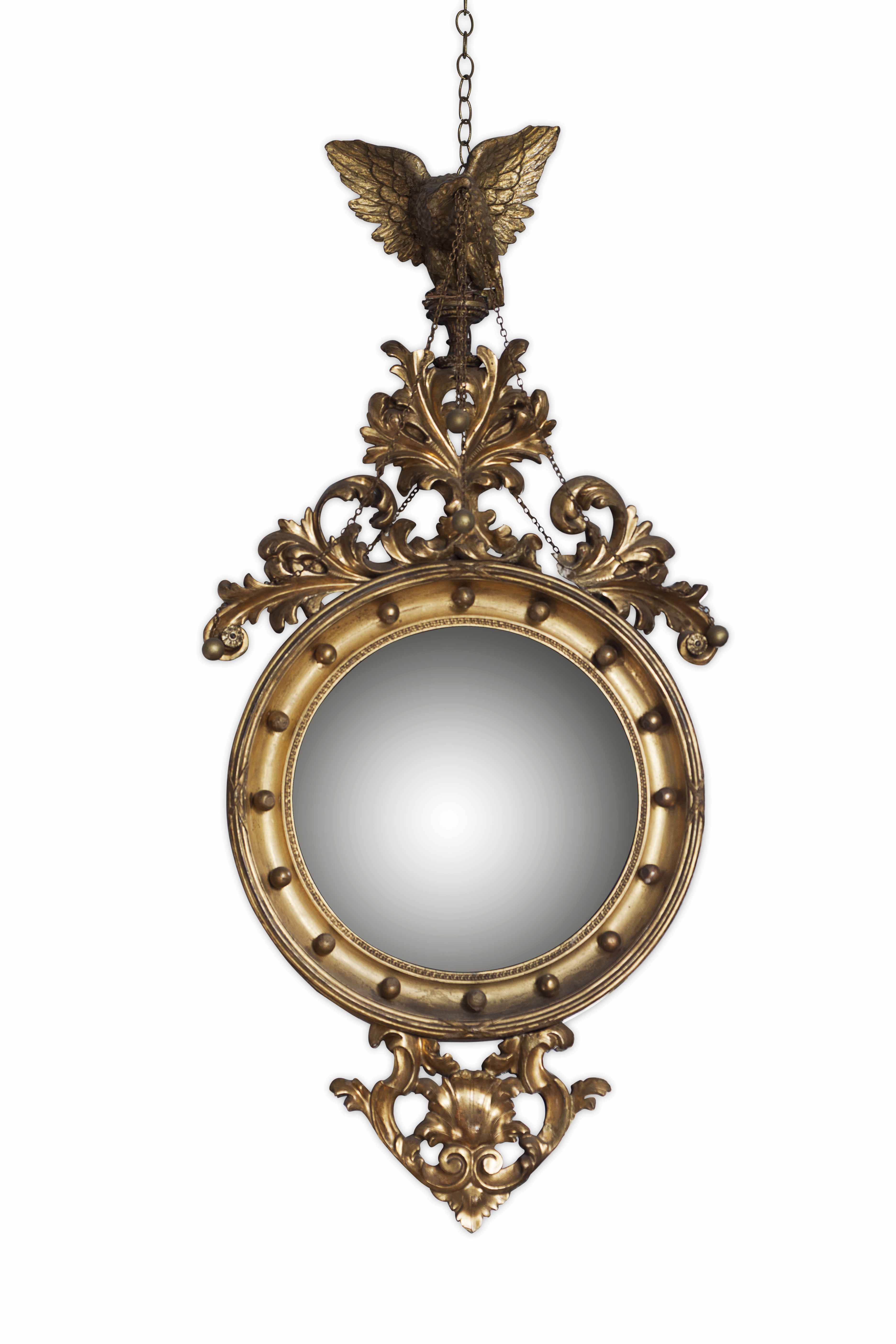 REGENCY GILT FRAMED CONVEX MIRROR