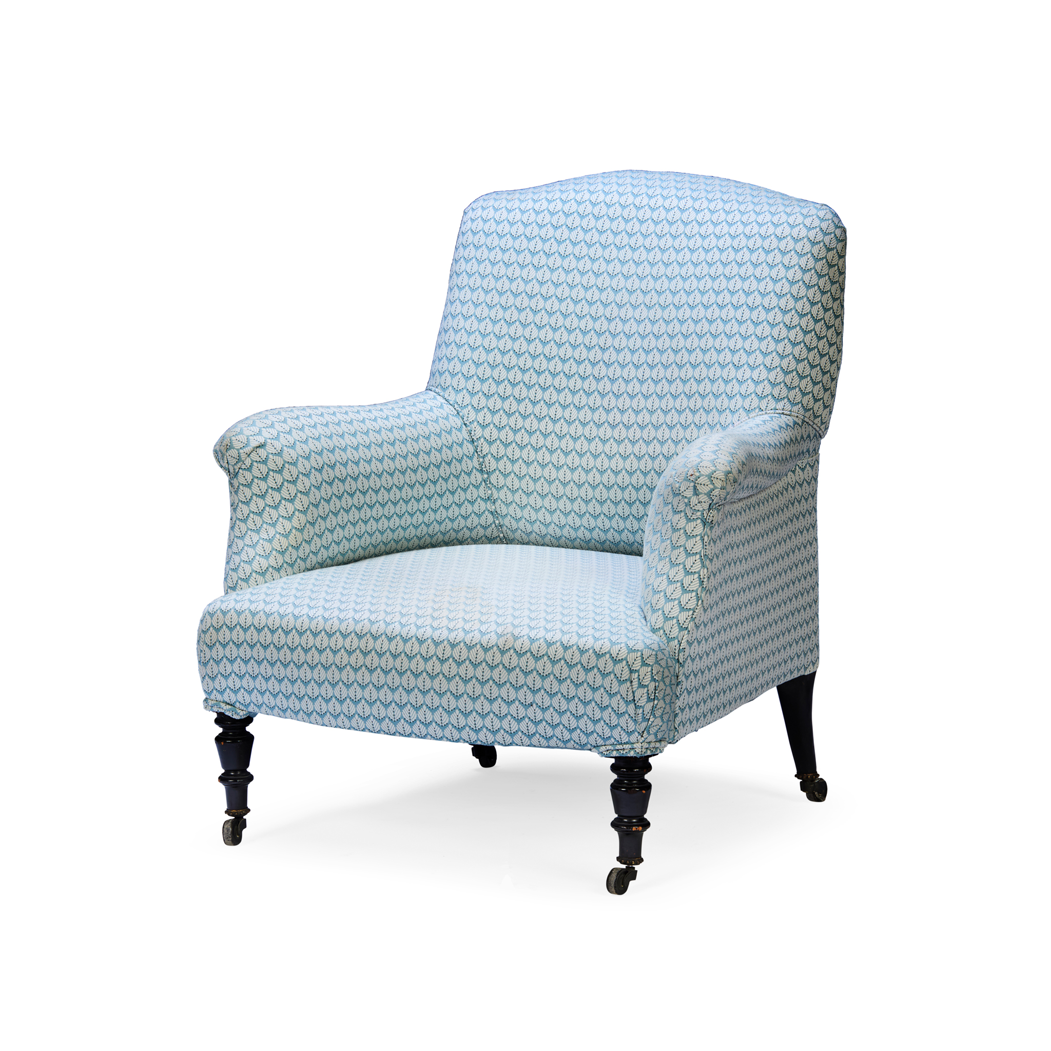 LATE VICTORIAN UPHOLSTERED ARMCHAIR