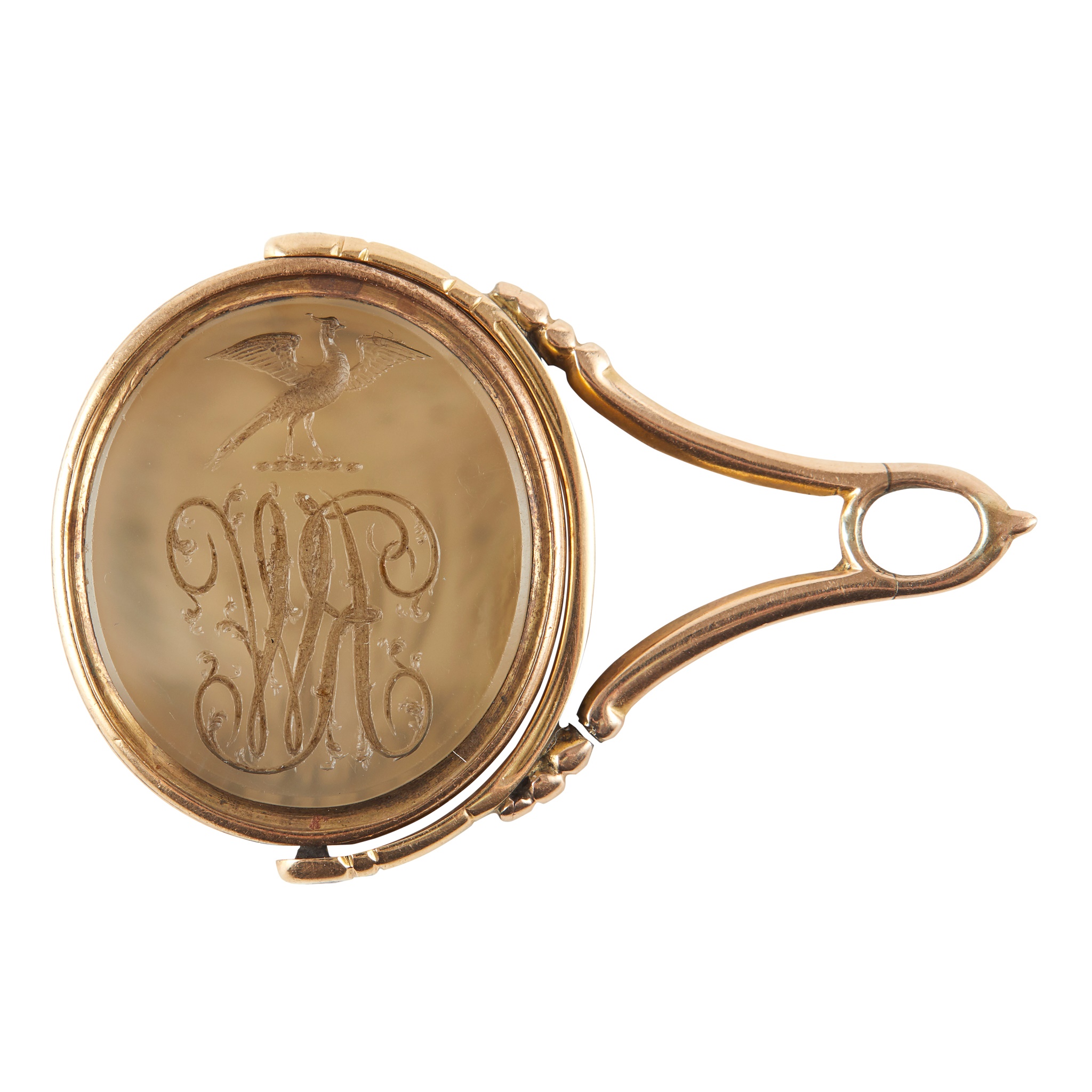A George III rose gold mounted swivel seal