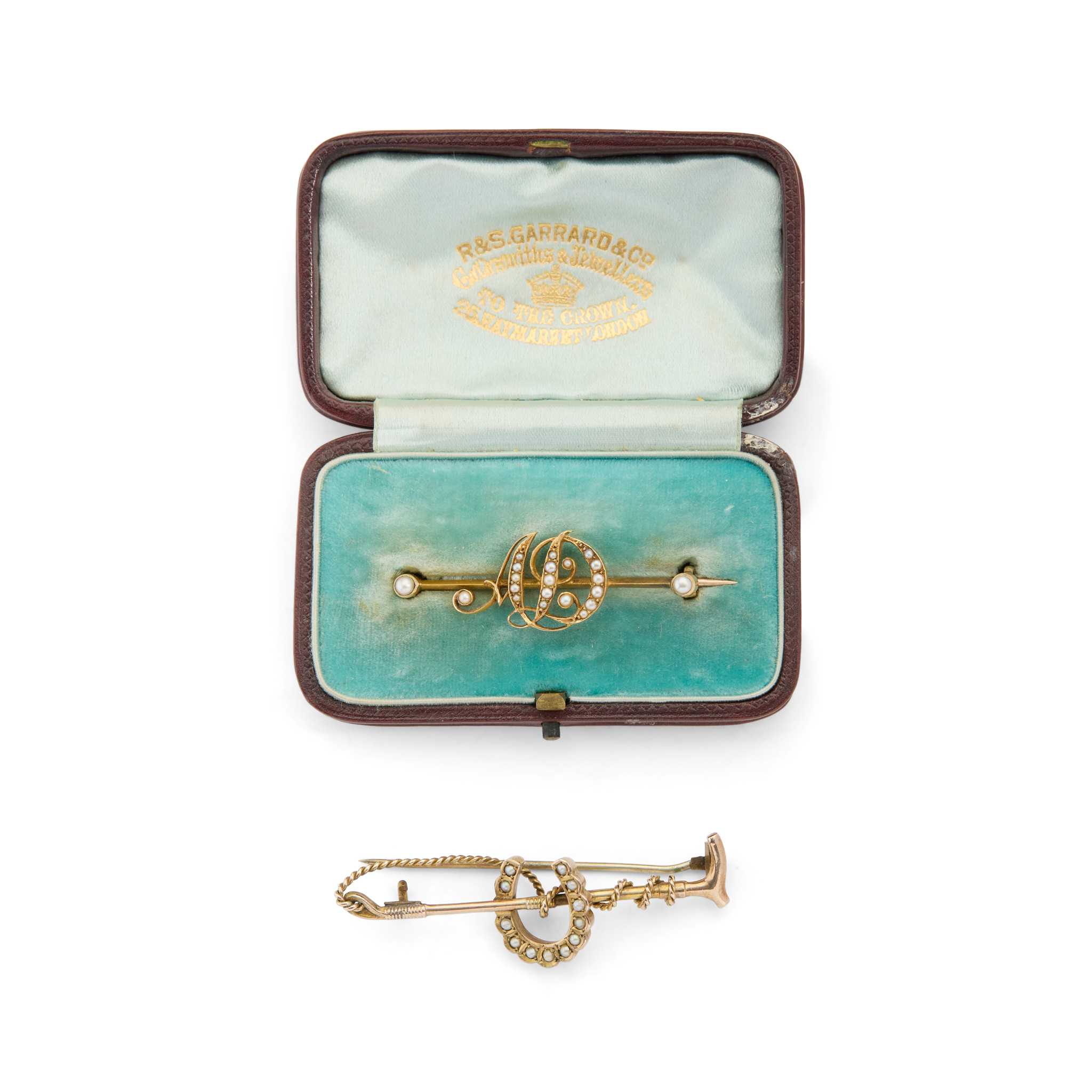 Two early 20th century seed pearl brooches