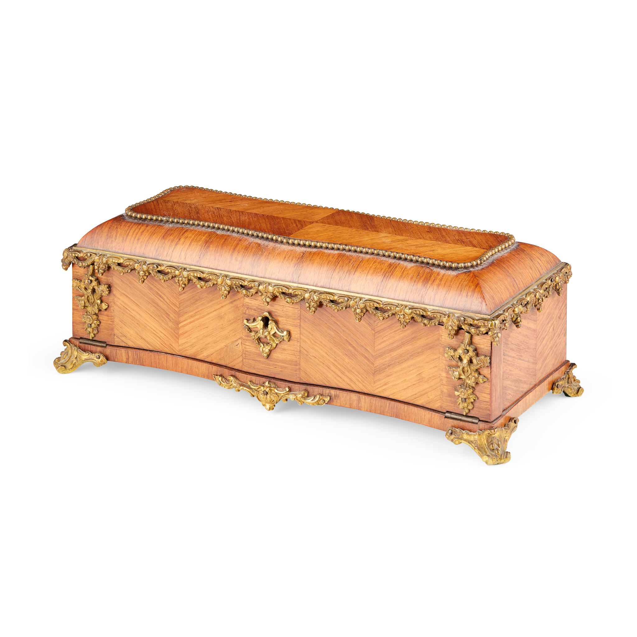 KINGWOOD AND ORMOLU MOUNTED LADIES GLOVE BOX