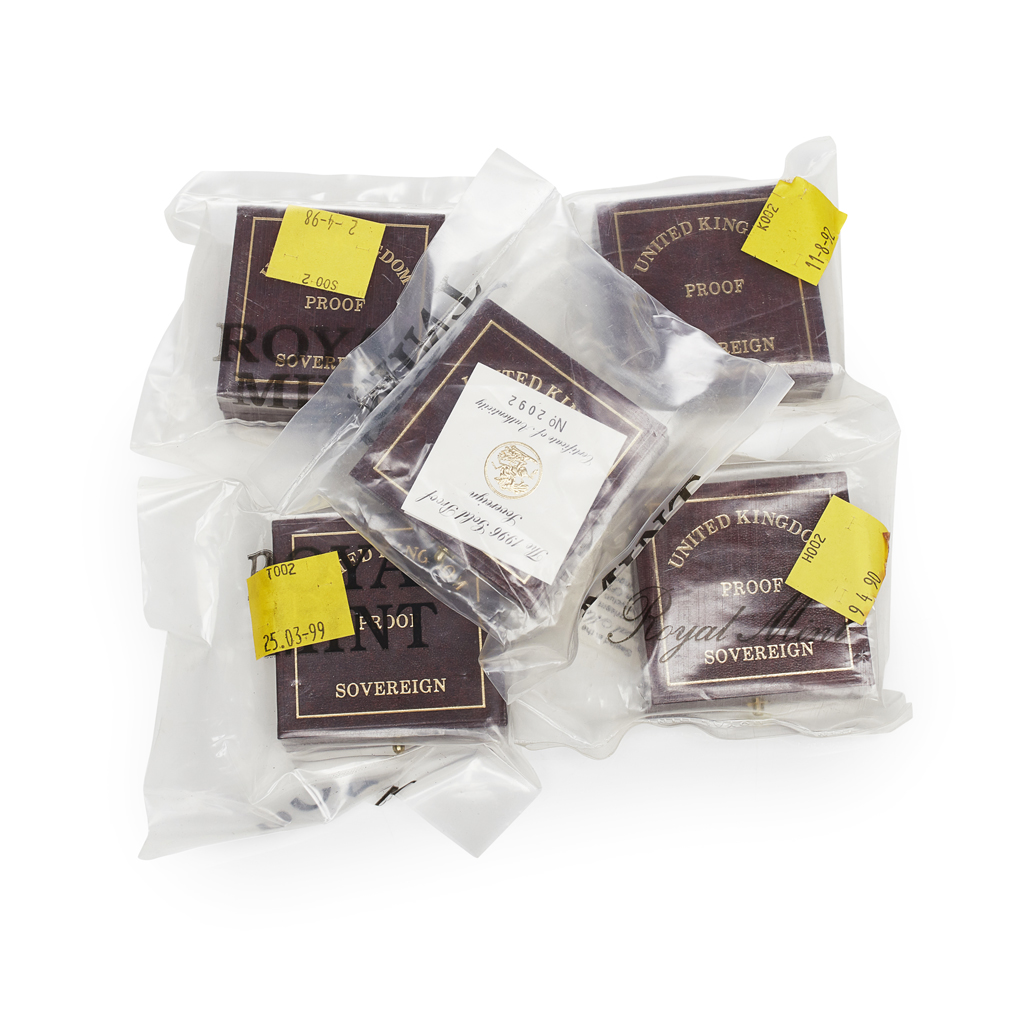 U.K. - A group of five proof gold sovereigns