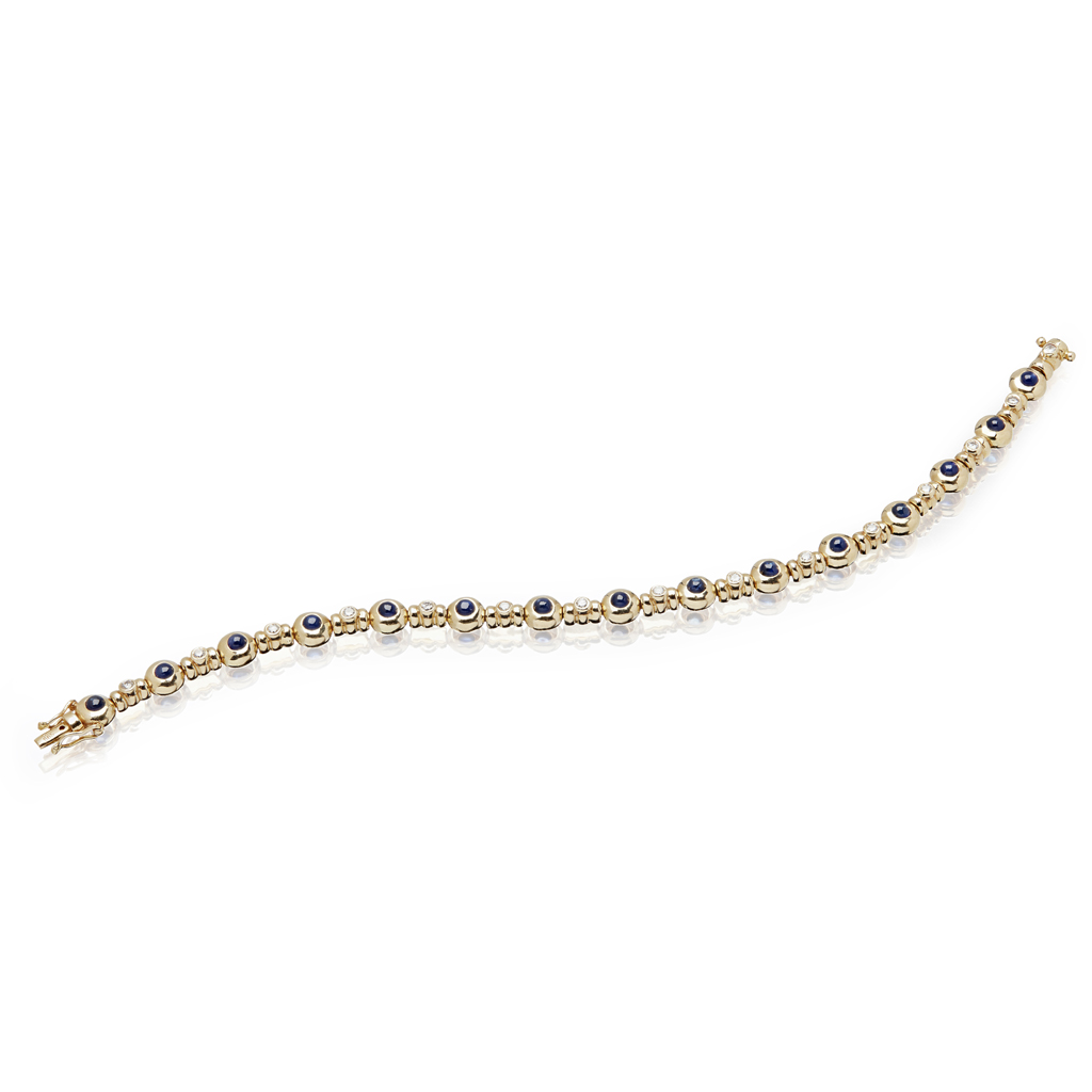 A sapphire and diamond set bracelet