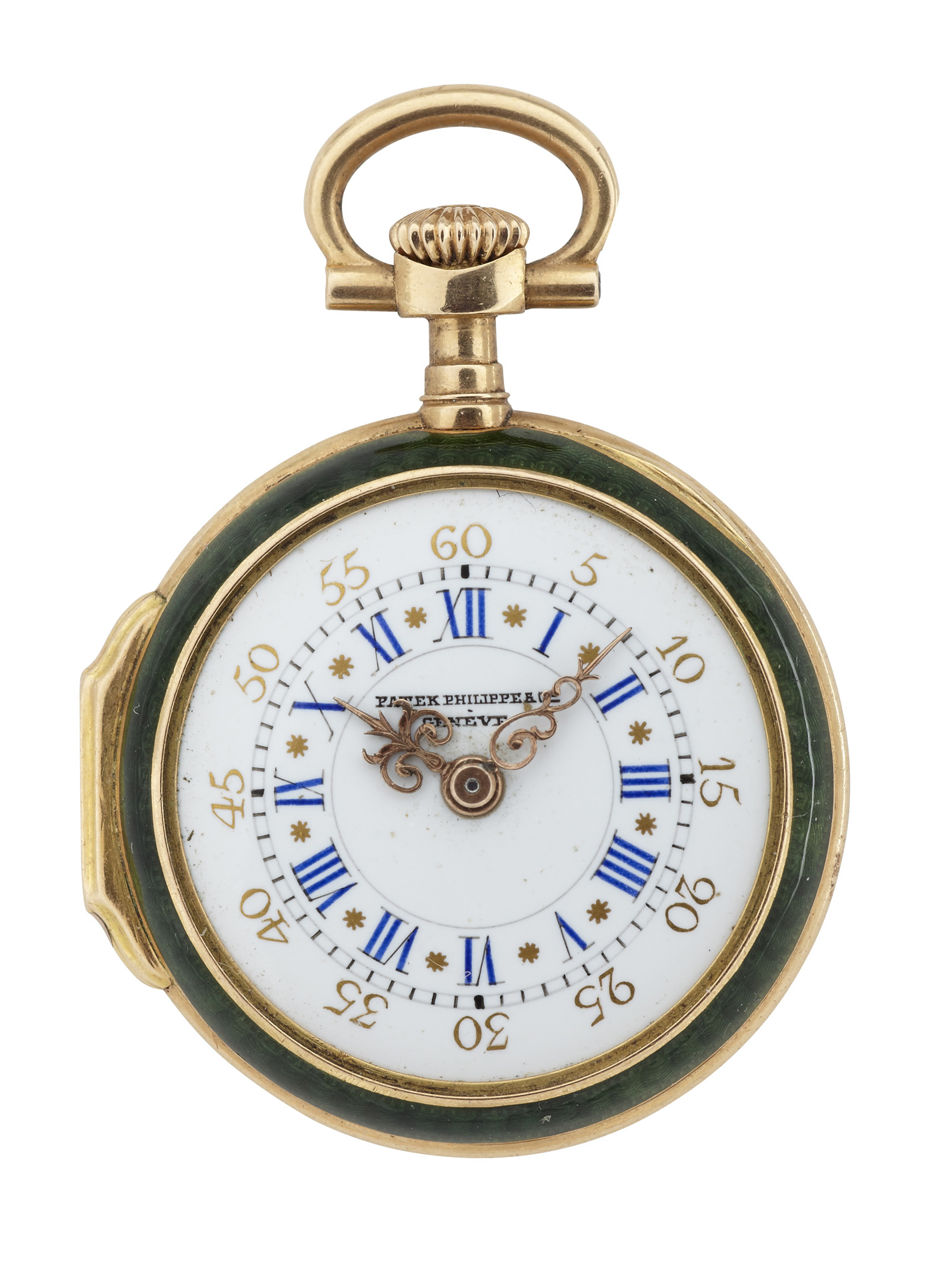 PATEK PHILIPPE - A gold enamel and diamond set fob watch