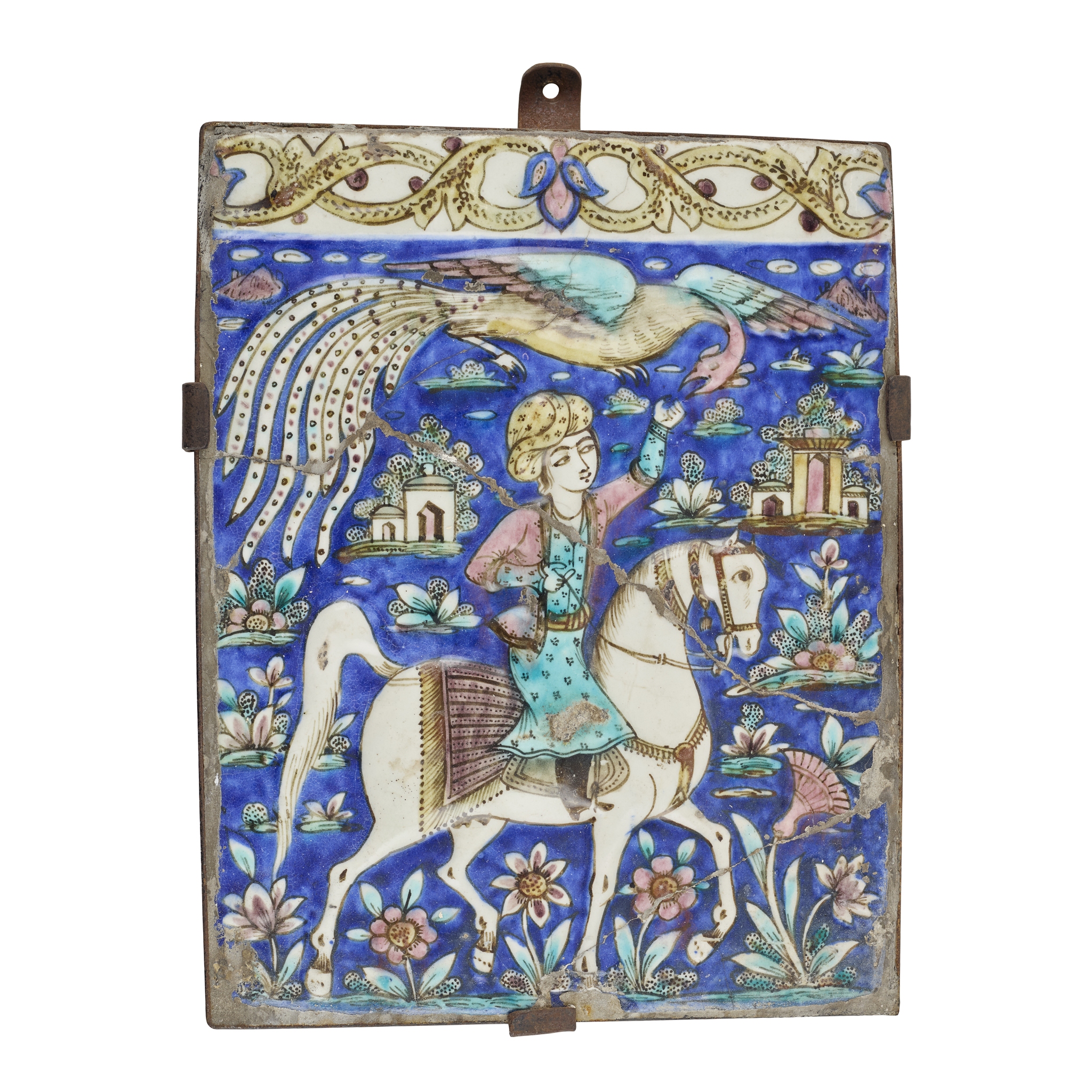 PERSIAN POLYCHROME TIN-GLAZED TILE