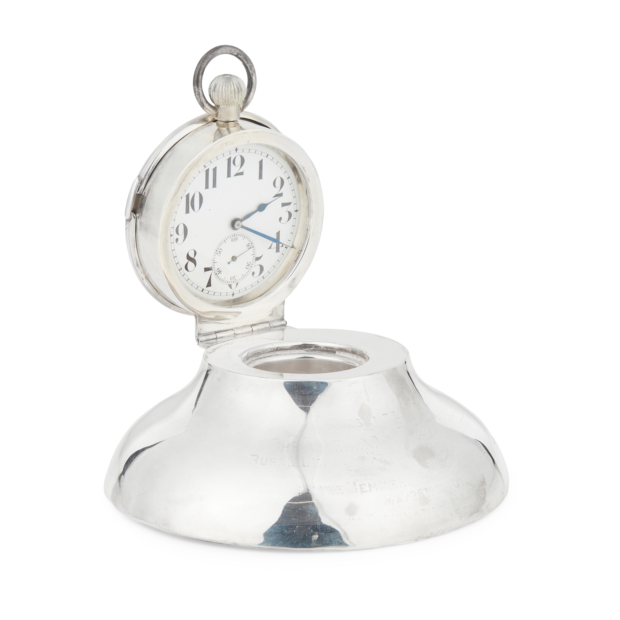 A novelty Edwardian capstan inkwell