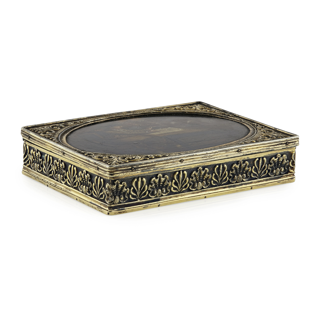 A George III silver gilt presentation table snuff box