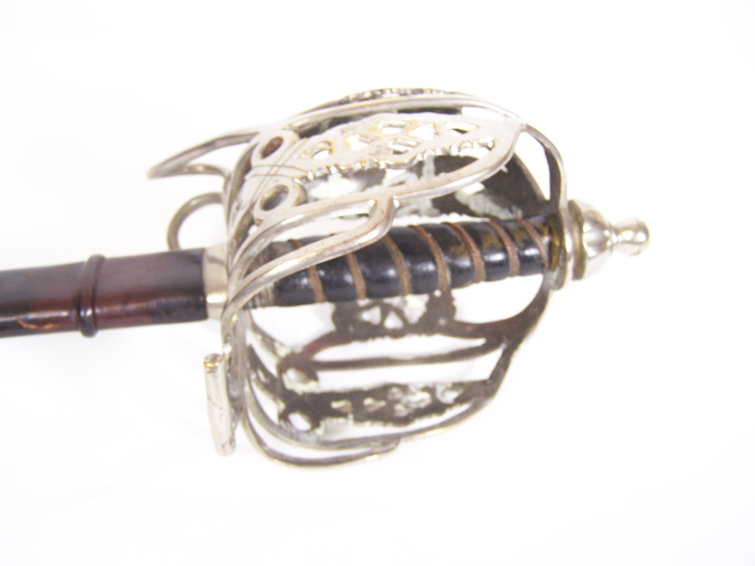 A basket hilted broad sword