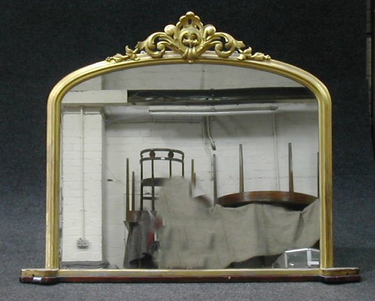 A Victorian giltwood overmantle mirror,