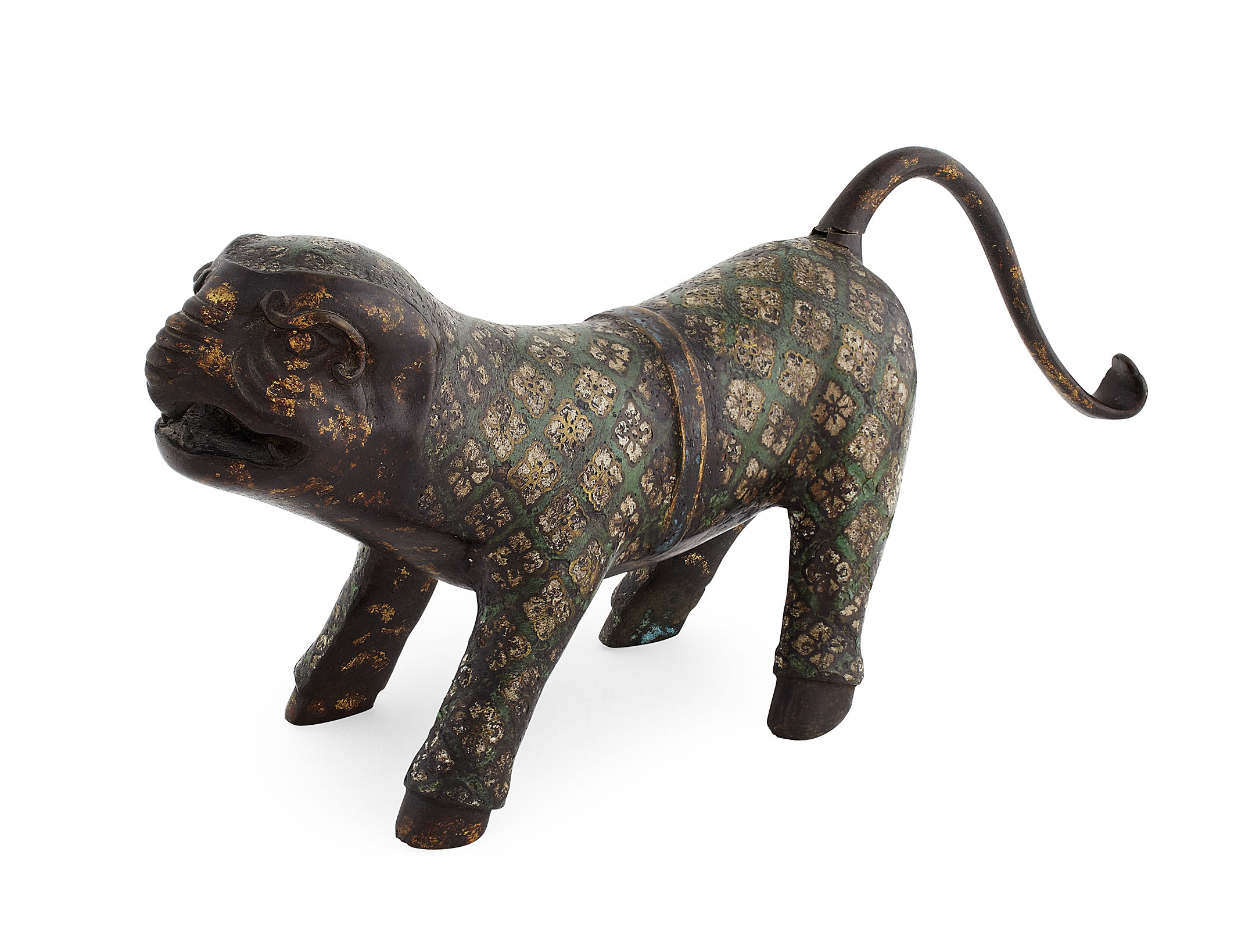 CHINESE CLOISONNE BRONZE MYTHOLOGICAL BEAST