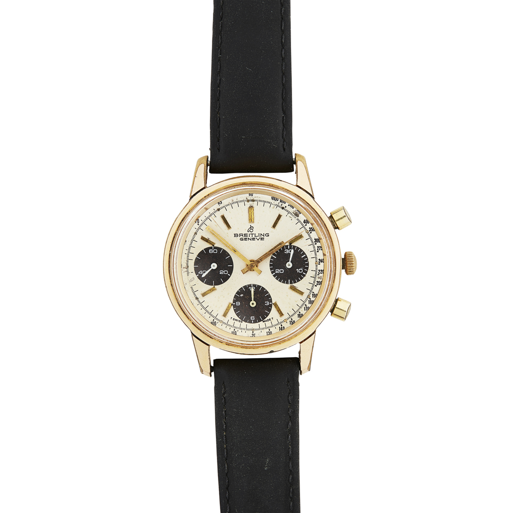 BREITLING - A gentleman's gilt cased chronograph
