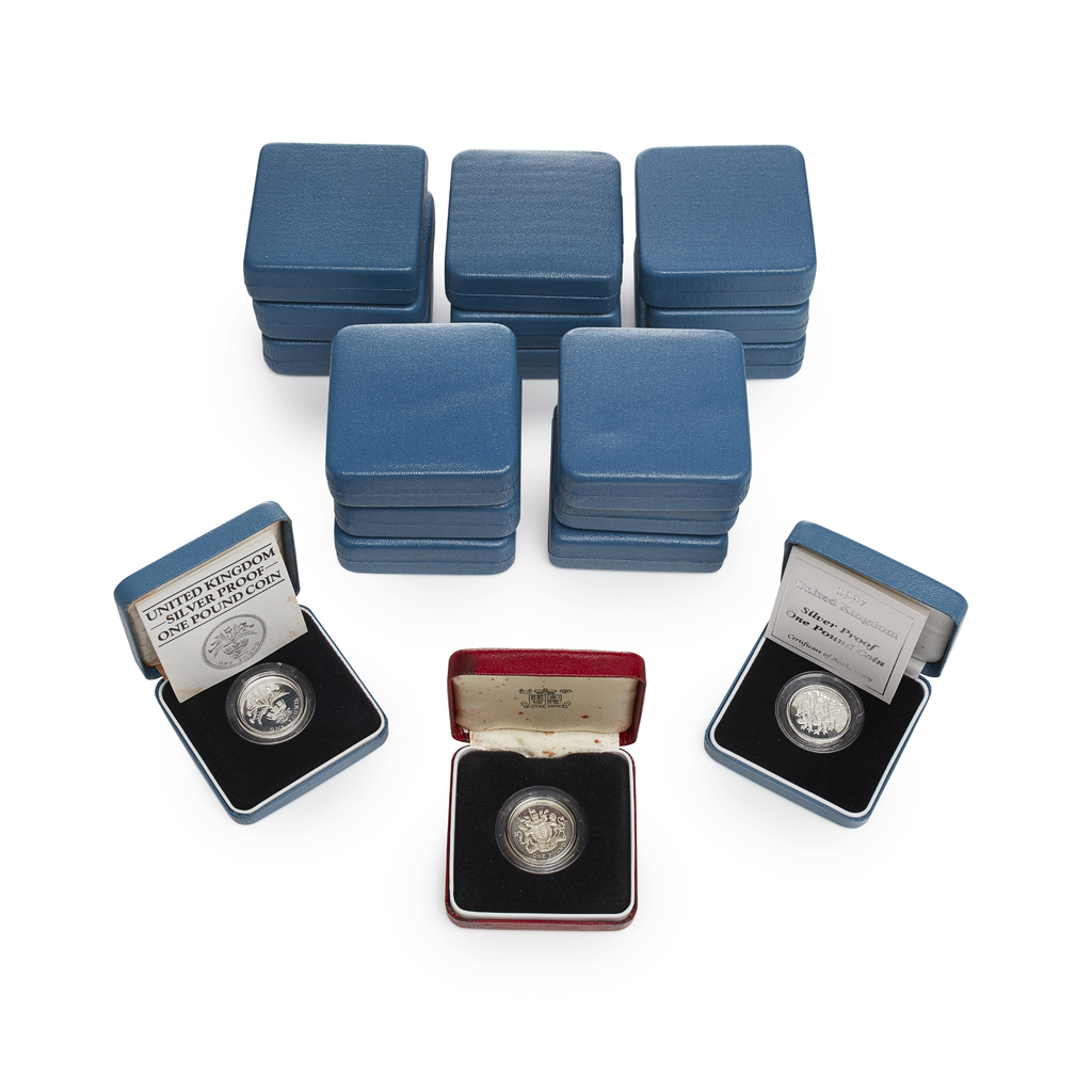 U.K. - A group of eighteen silver proof £1 coins
