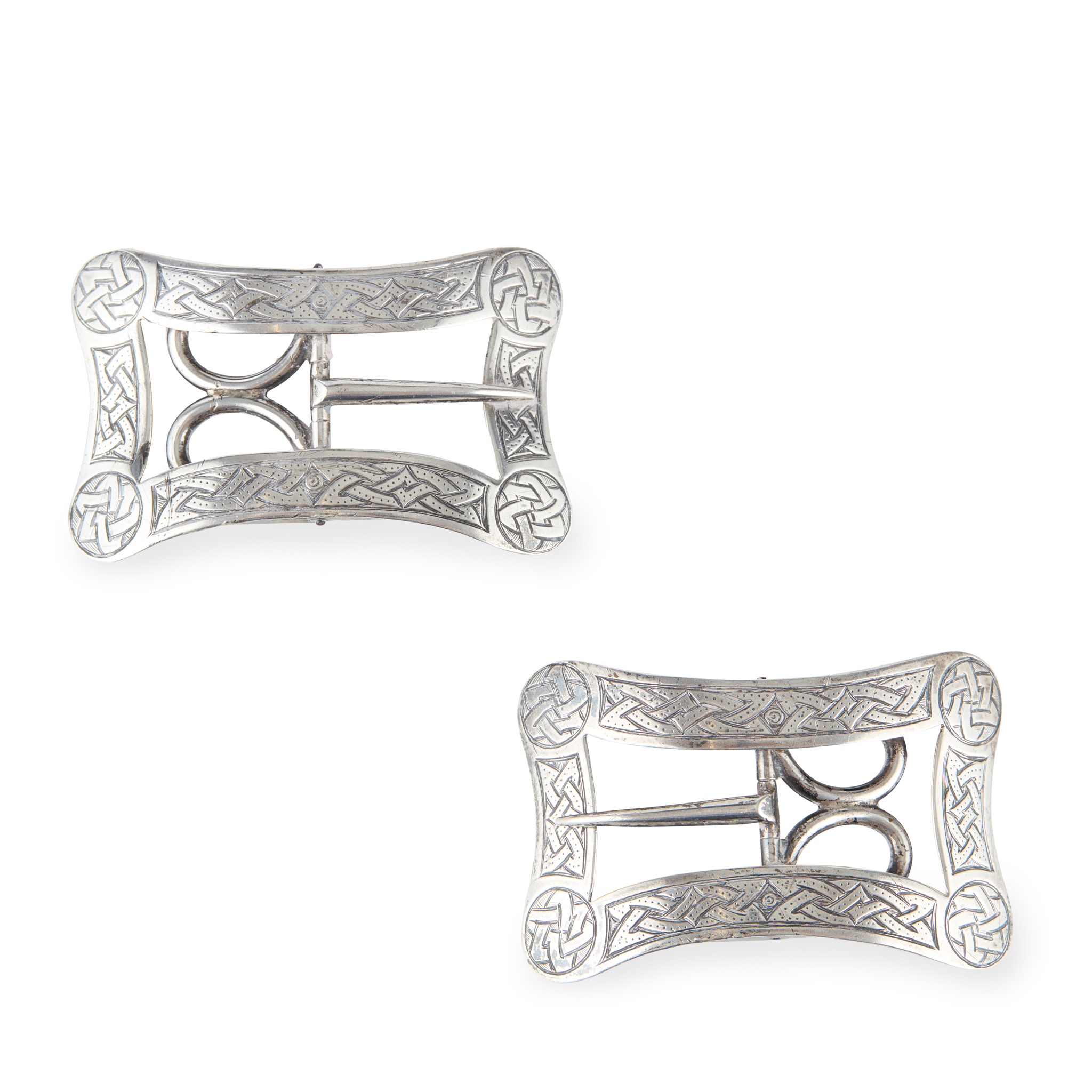 BALLATER - A PAIR OF SCOTTISH PROVINCIAL SHOE BUCKLES
