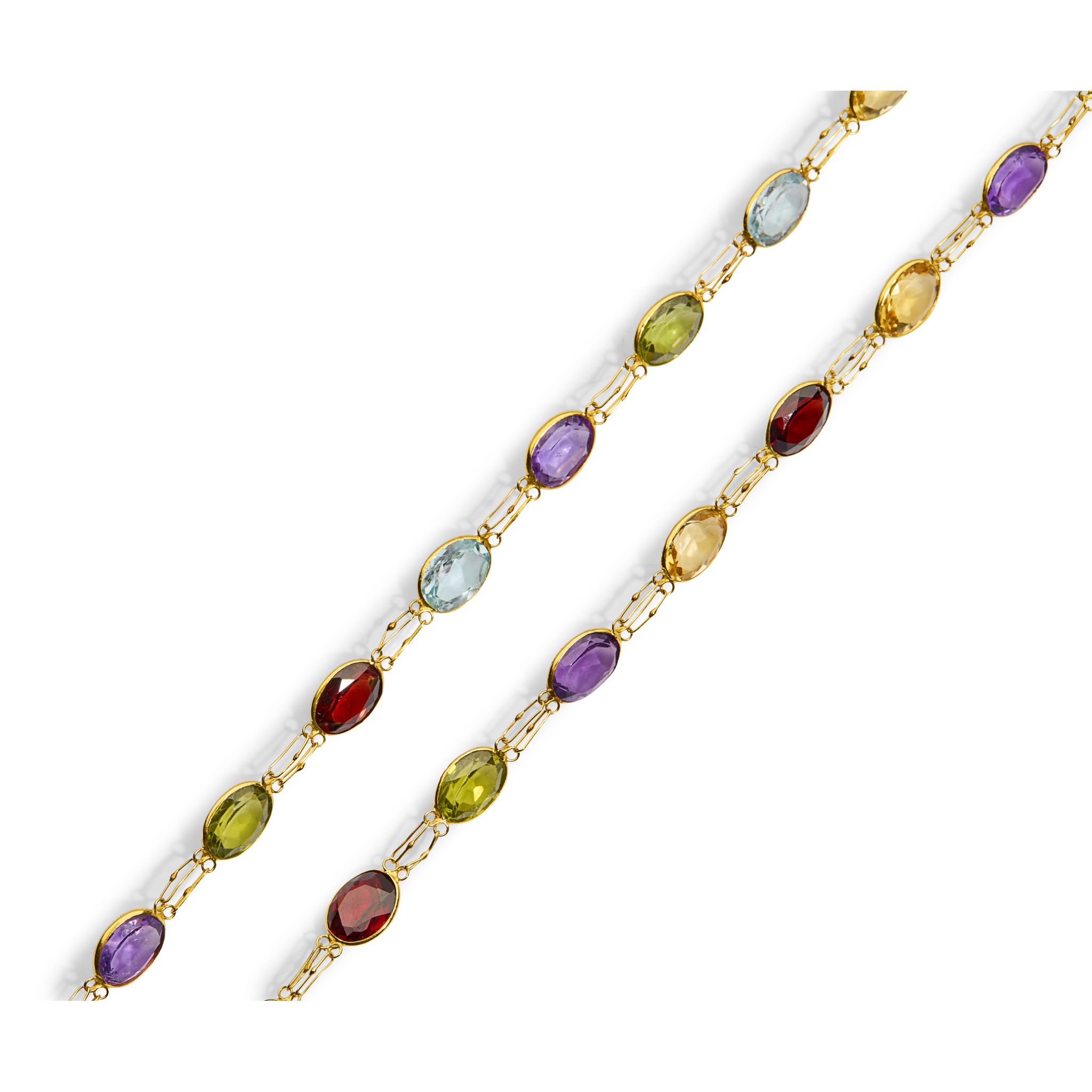 A multigem set necklace