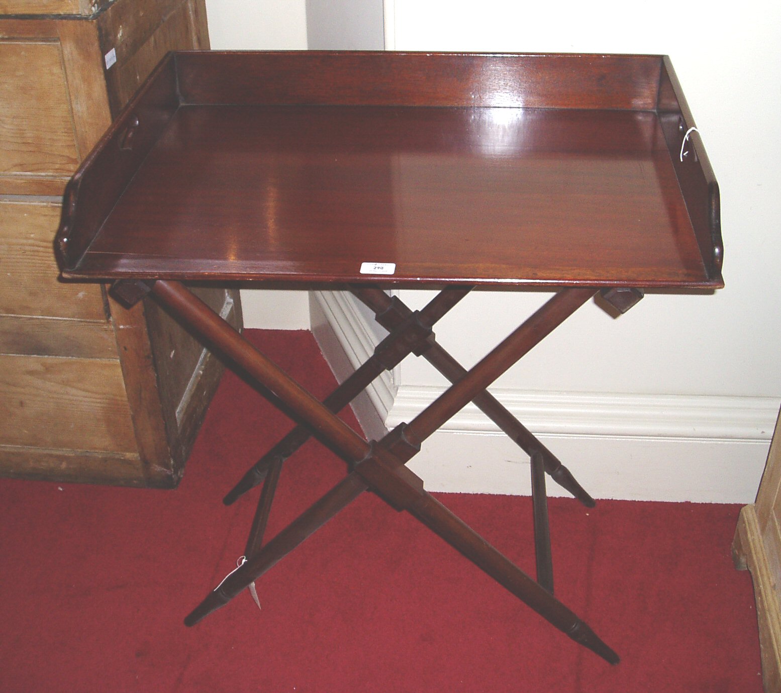 A 19th century mahogany butler's tray,
