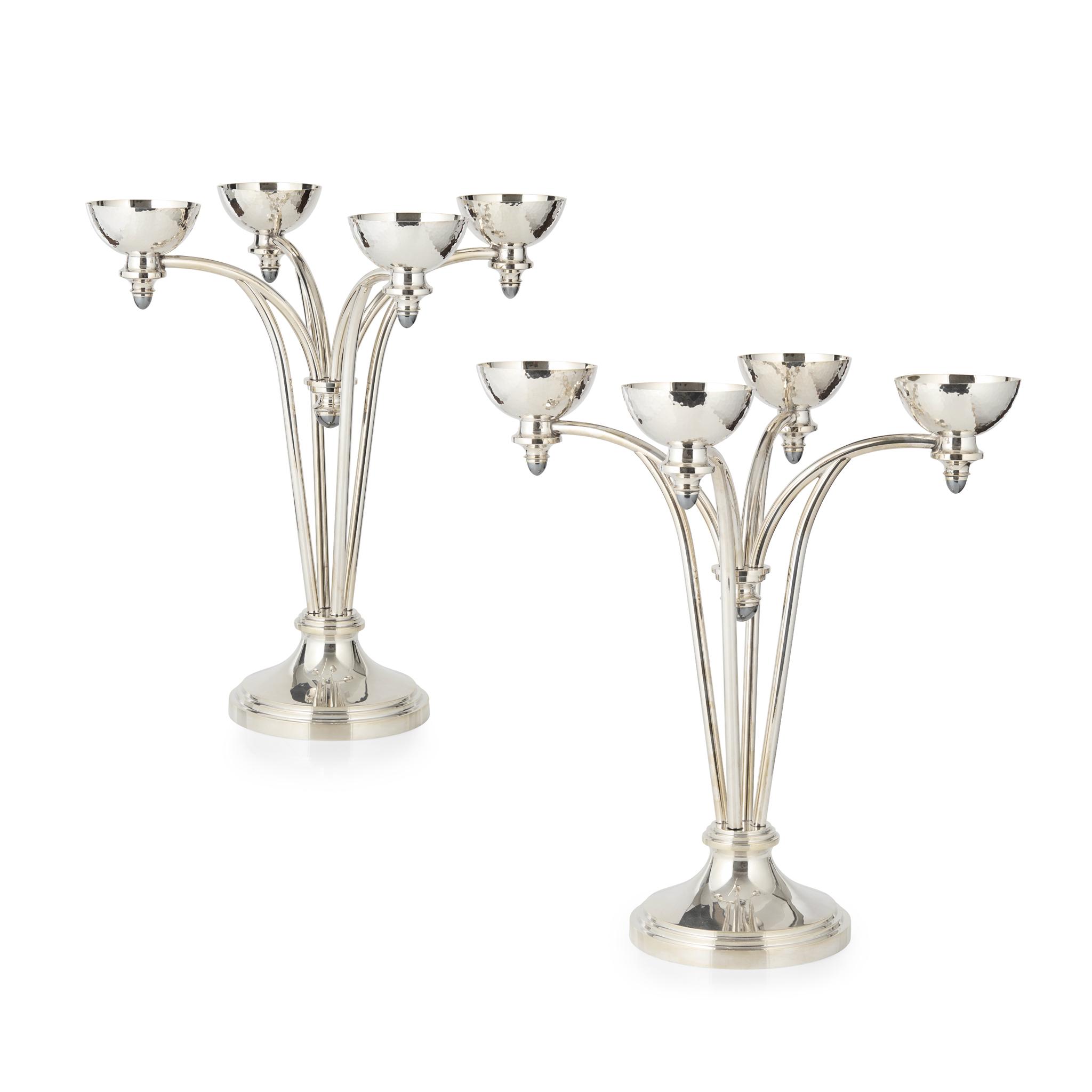 A PAIR OF CONTEMPORARY CANDELABRA
