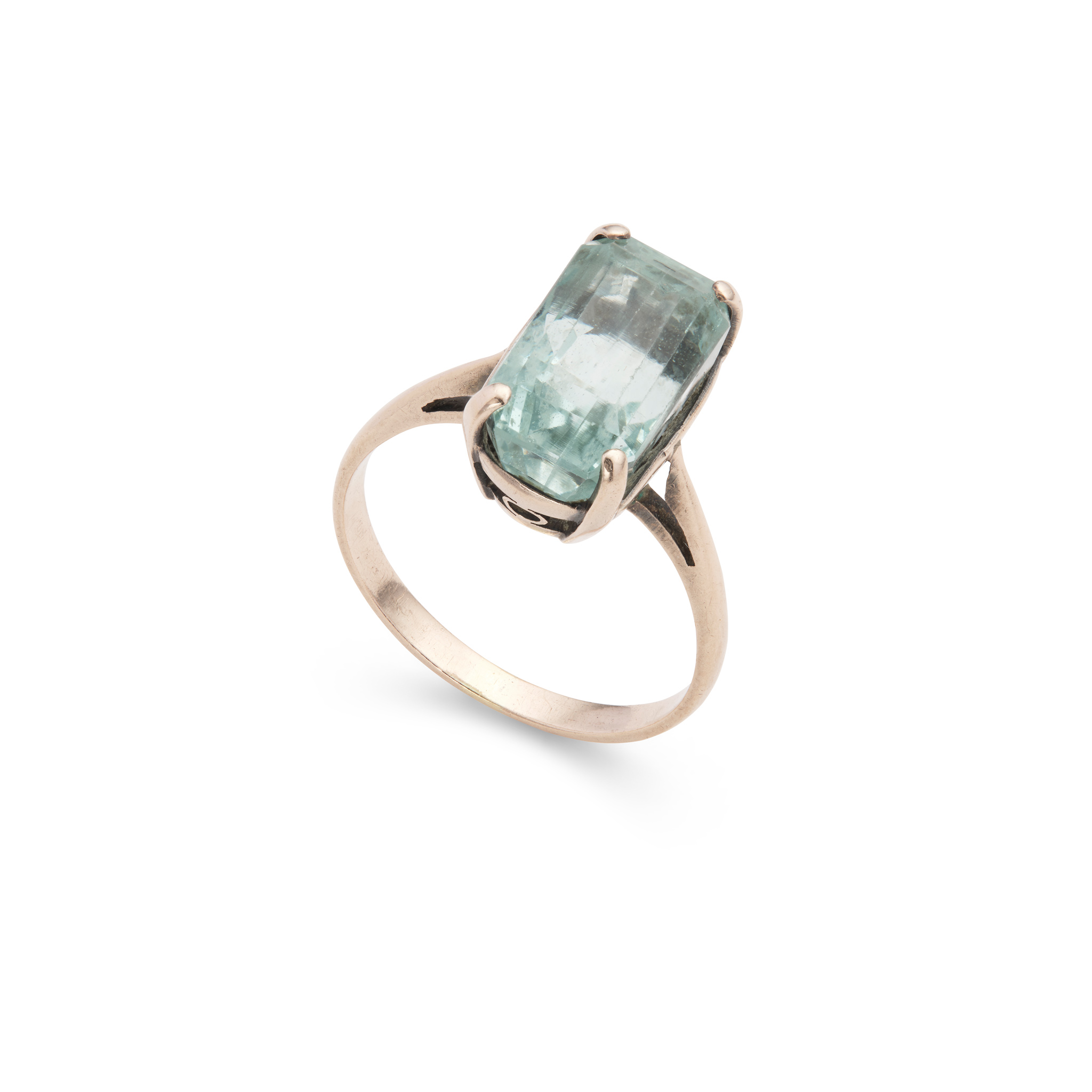 An aquamarine dress ring