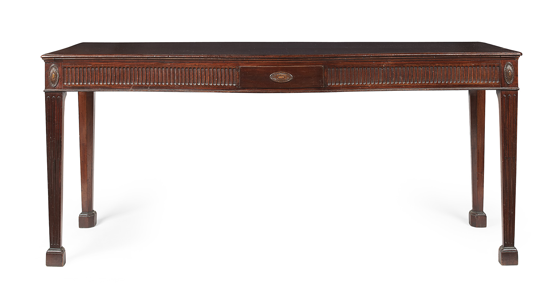 GEORGE III MAHOGANY SERPENTINE SERVING TABLE