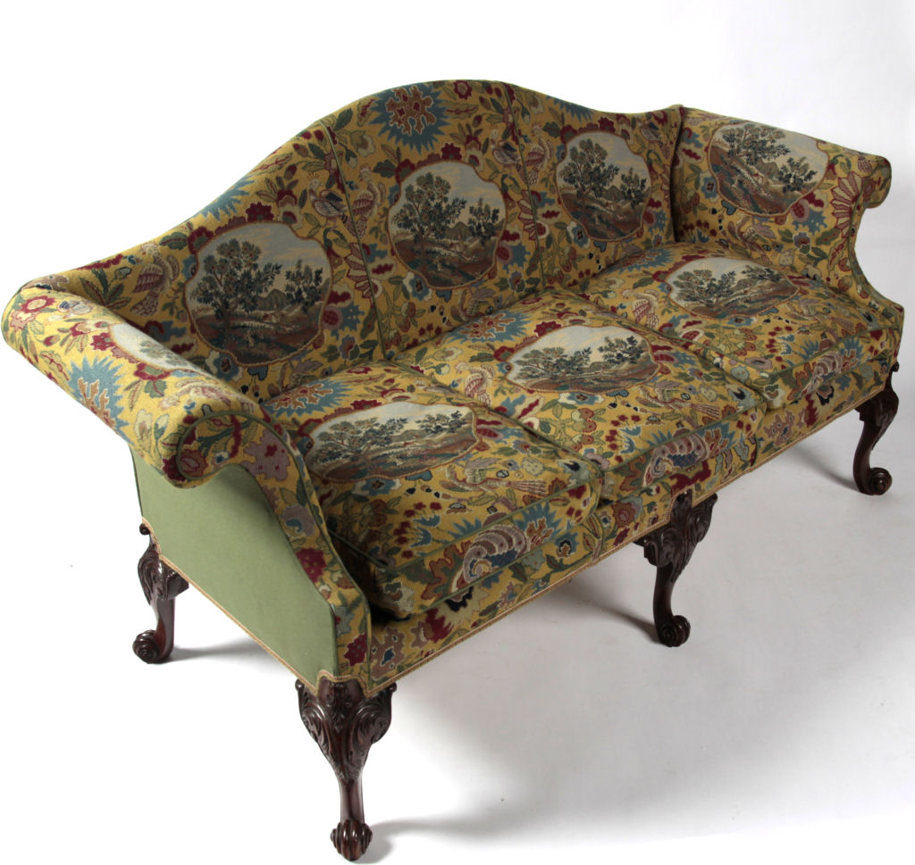 A Chippendale style mahogany framed sofa