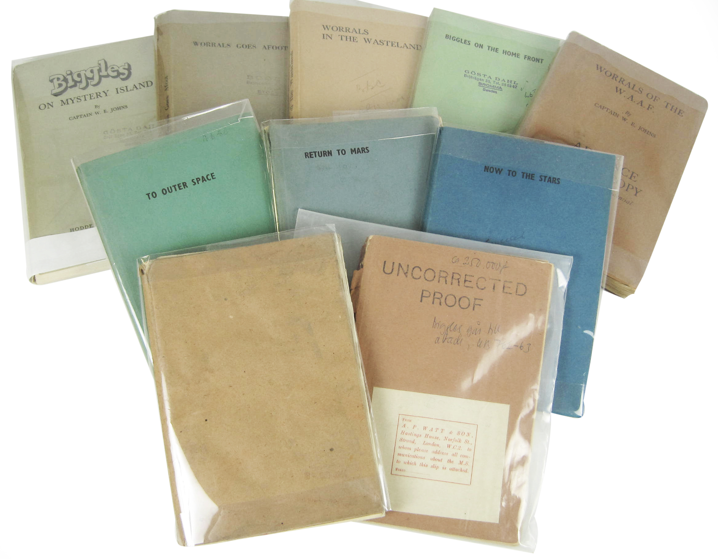 Johns, W.E., Captain - a collection of proof copies