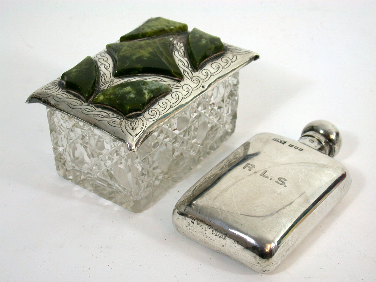 A hip flask,