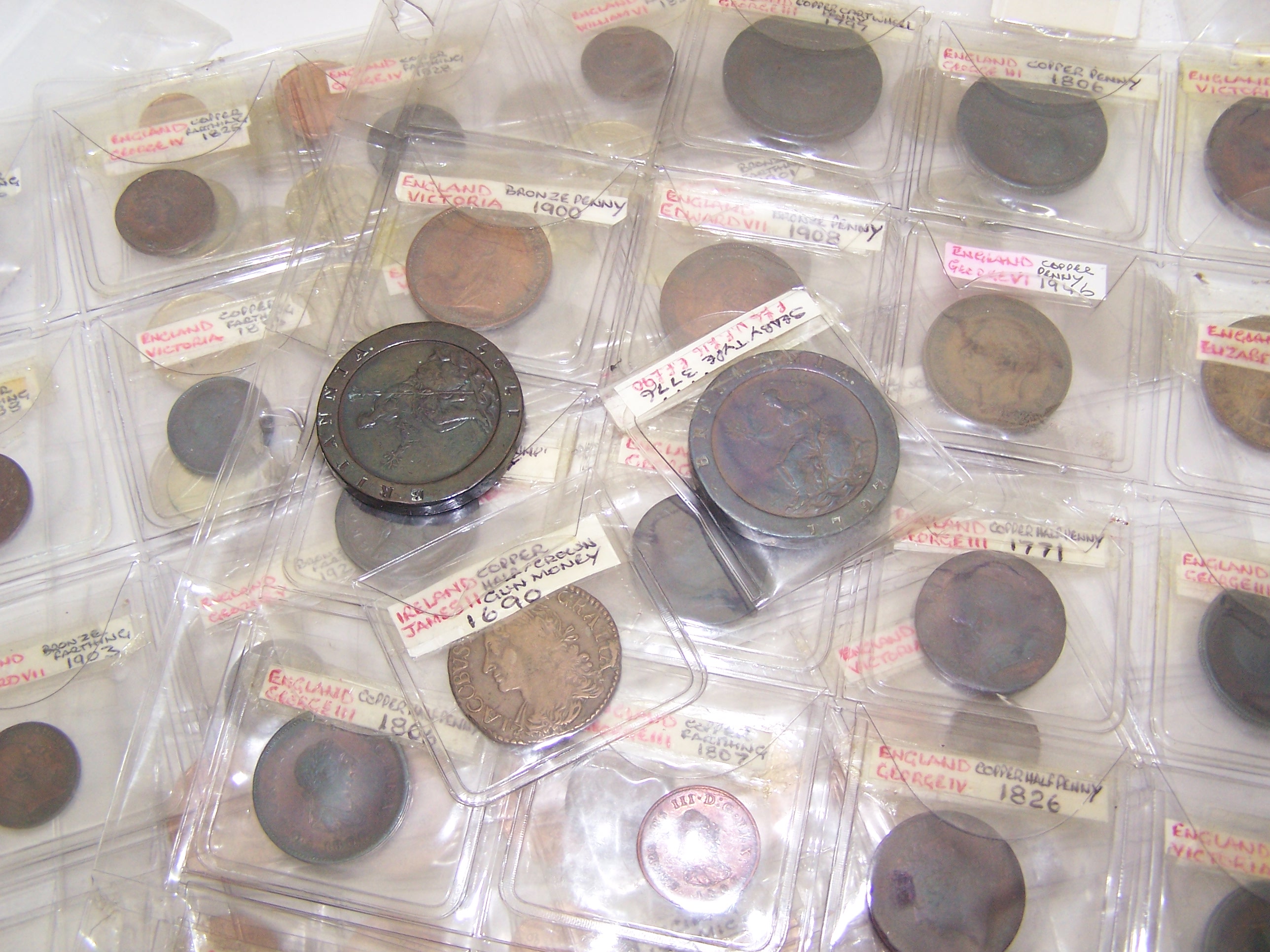 A collection of British copper and bronze coinage