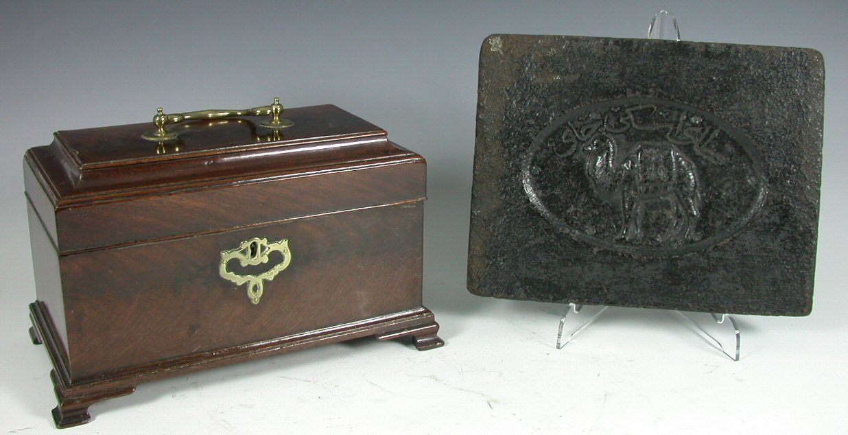 A mid 18th century mahogany tea caddy of fine colour,